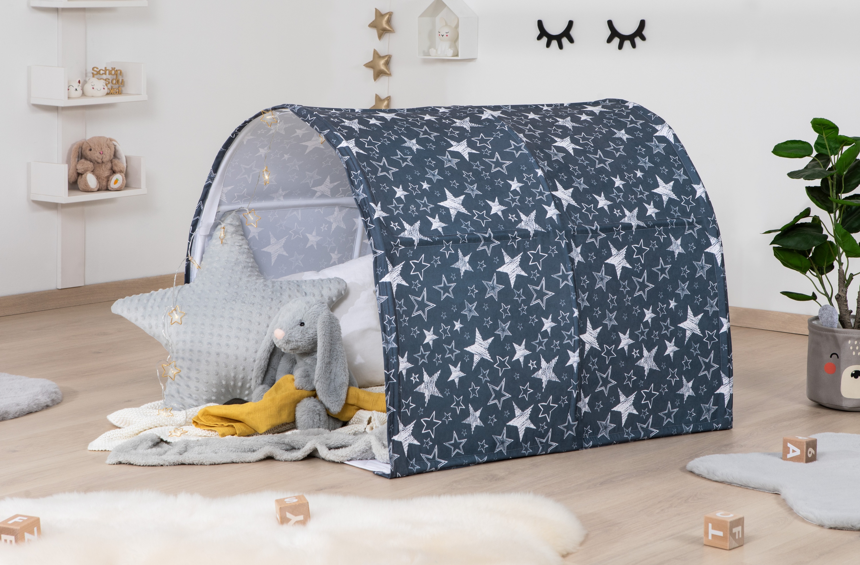 TiCAA Spiel- und Betttunnel, Kinderzelt, Kindertunnel f&uuml;r Jungs & M&auml;dchen Spielzelt f&uuml;r Bodenbett, Hochbett, Etagenbett und Einzelbett 90x200cm - Bild 1