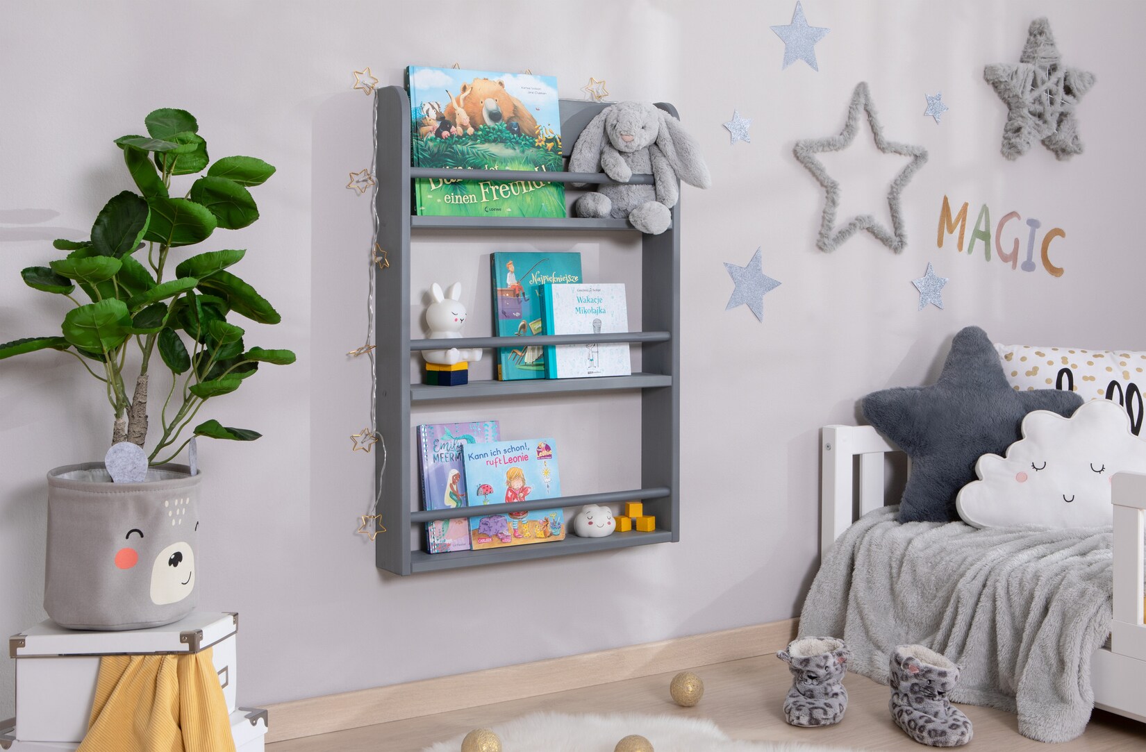 TiCAA Kinder Bücherregal Toni 55x80 & 60x130
