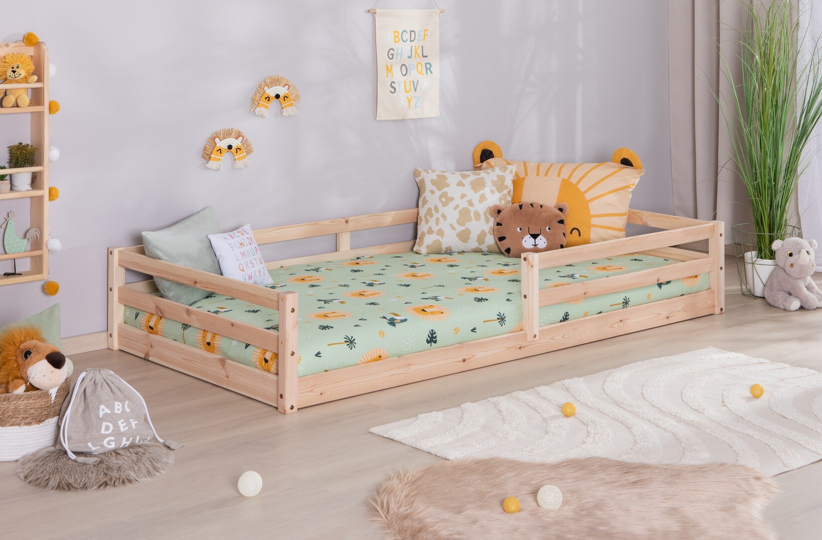 TiCAA Bodenbett „Neo“, Kinderbett, Jugendbett, Schlafzimmer, Kinderzimmer