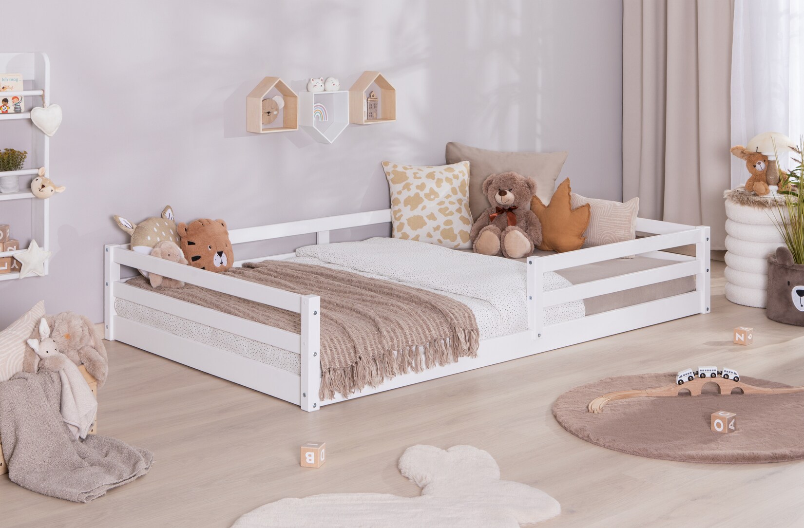 TiCAA Bodenbett „Neo“, Kinderbett, Jugendbett, Schlafzimmer, Kinderzimmer