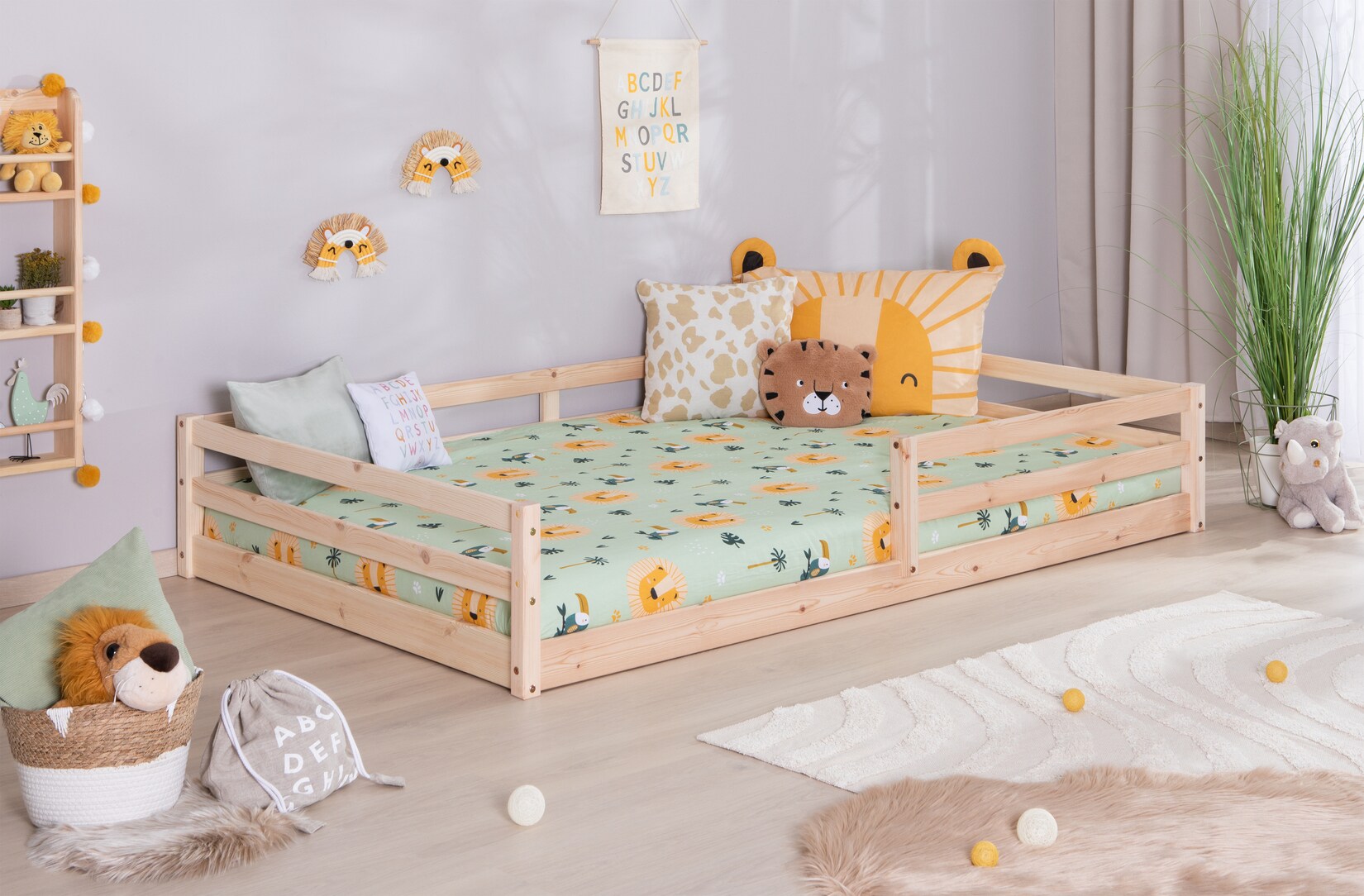 TiCAA Bodenbett „Neo“, Kinderbett, Jugendbett, Schlafzimmer, Kinderzimmer