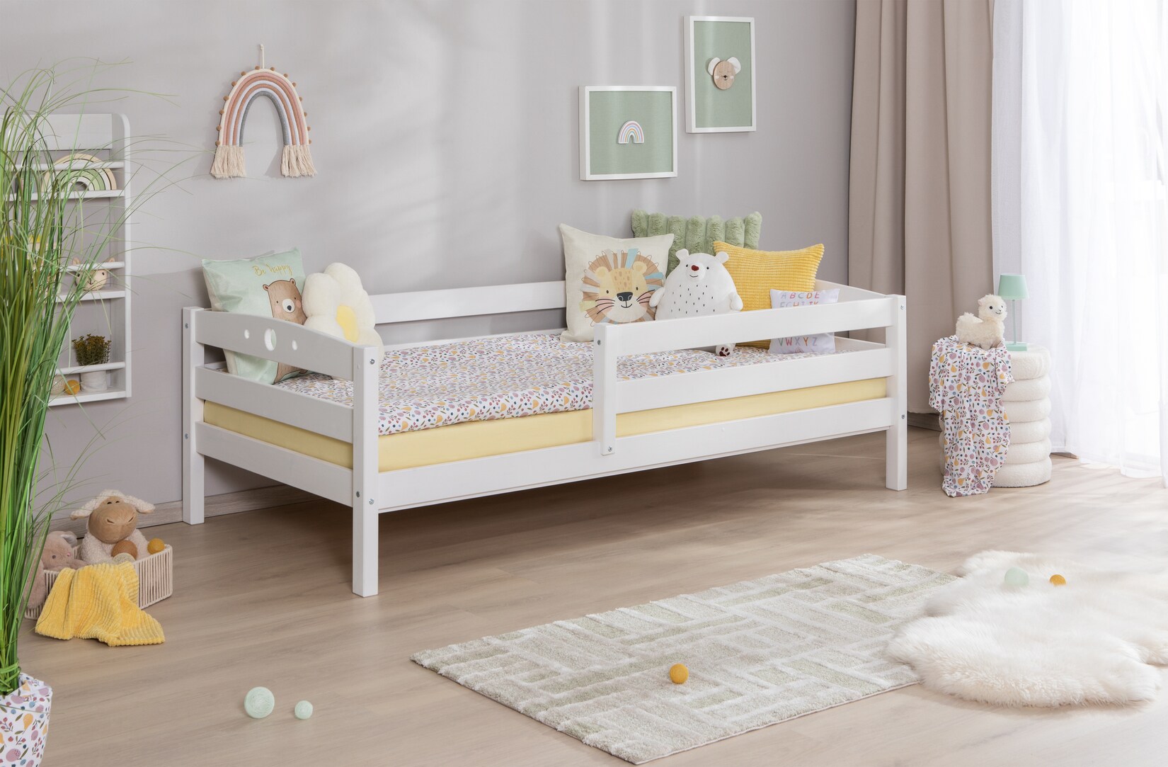 TiCAA Einzelbett „Eli“, Kinderbett, Jugendbett, Schlafzimmer, Kinderzimmer