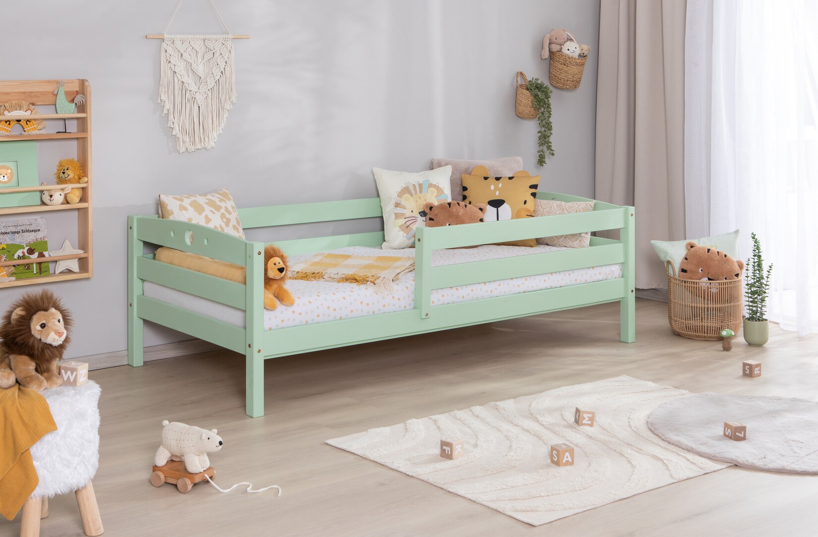 TiCAA Einzelbett „Eli“, Kinderbett, Jugendbett, Schlafzimmer, Kinderzimmer
