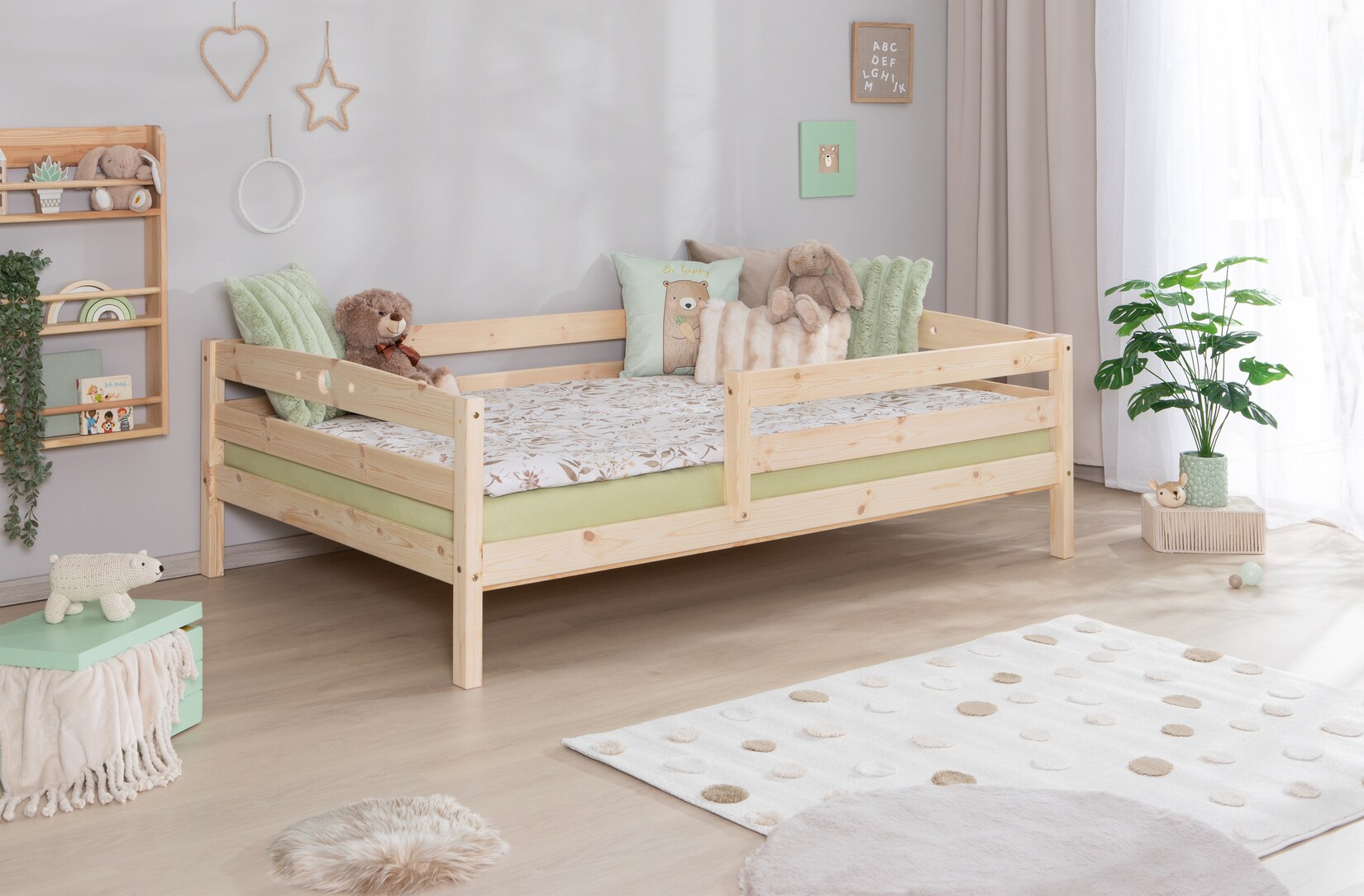 TiCAA Einzelbett „Eli“, Kinderbett, Jugendbett, Schlafzimmer, Kinderzimmer