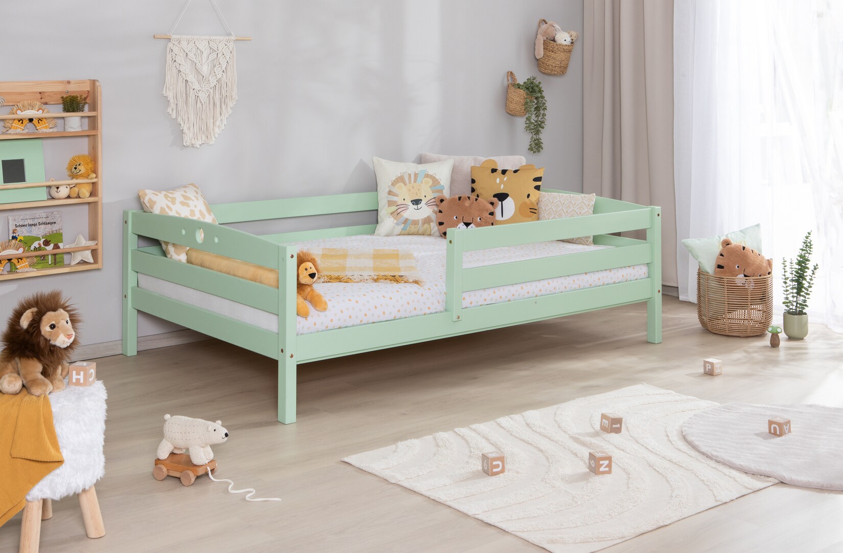 TiCAA Einzelbett „Eli“, Kinderbett, Jugendbett, Schlafzimmer, Kinderzimmer