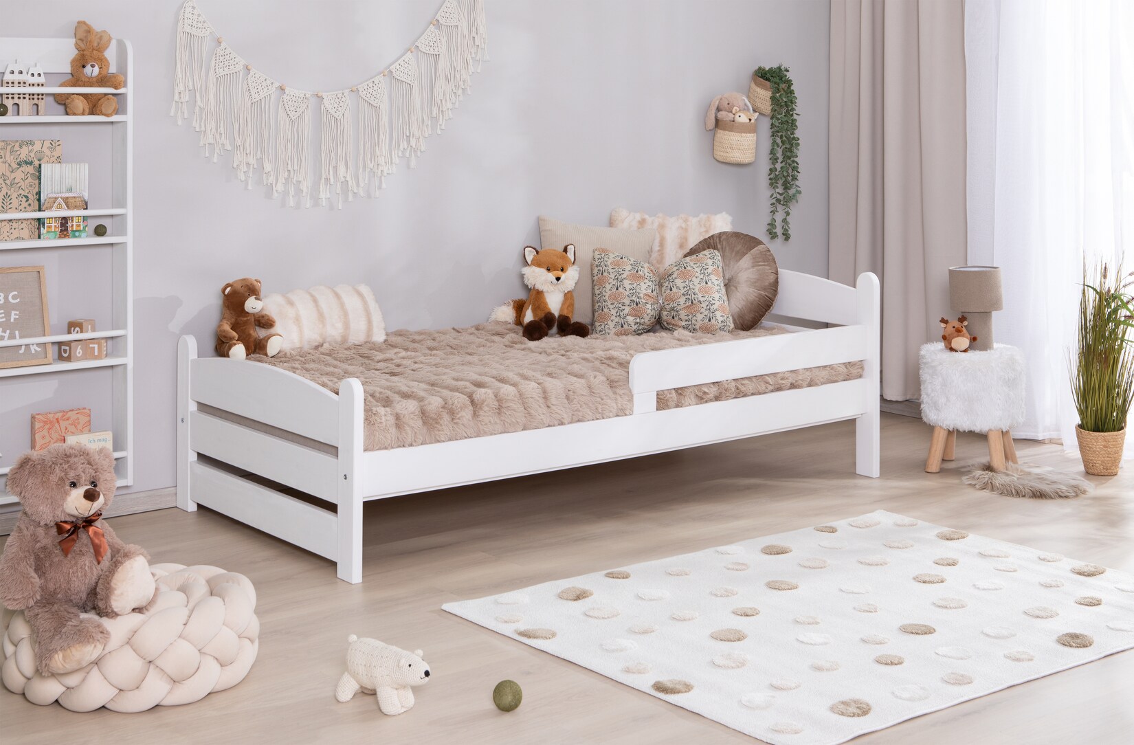 TiCAA Einzelbett „Mello“, Kinderbett, Jugendbett, Schlafzimmer, Kinderzimmer