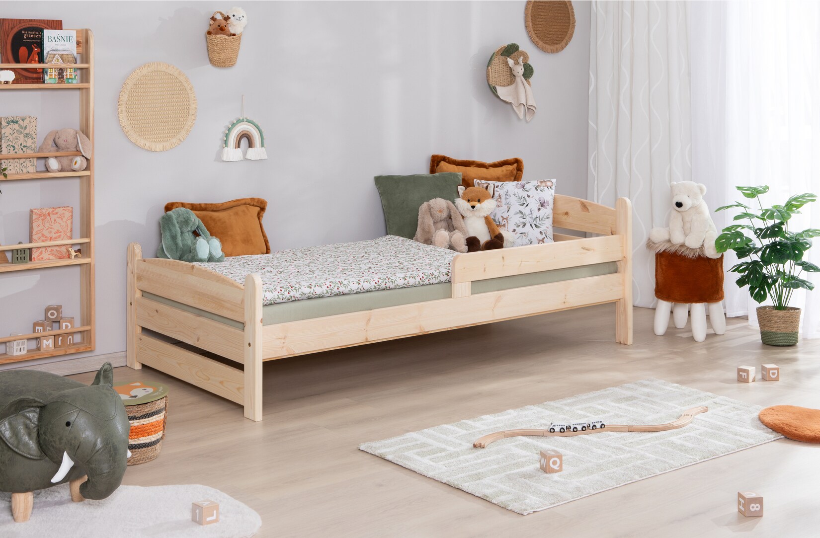 TiCAA Einzelbett „Mello“, Kinderbett, Jugendbett, Schlafzimmer, Kinderzimmer