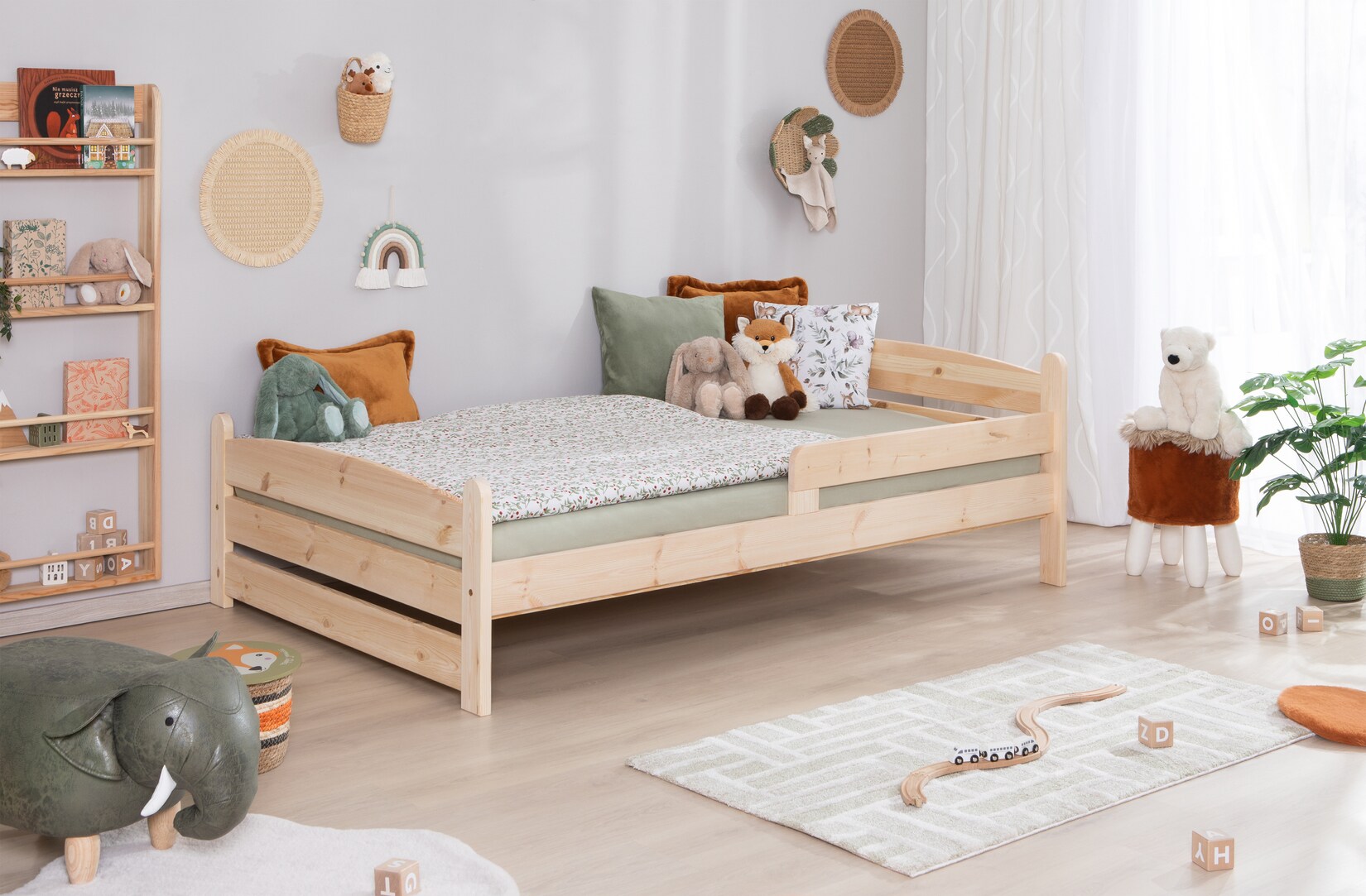 TiCAA Einzelbett „Mello“, Kinderbett, Jugendbett, Schlafzimmer, Kinderzimmer