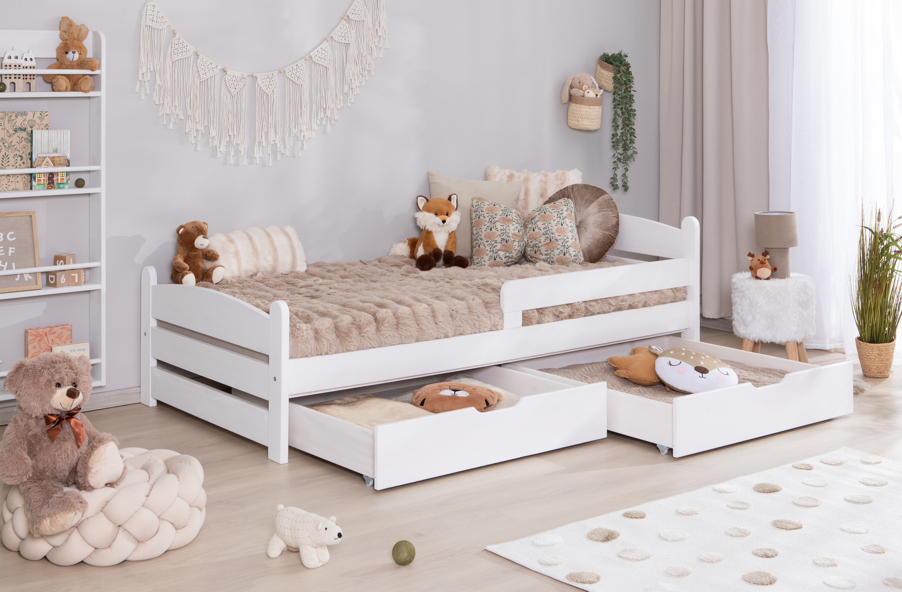 TiCAA Einzelbett &bdquo;Mello&ldquo;, Kinderbett, Jugendbett, Schlafzimmer, Kinderzimmer - Bild 1