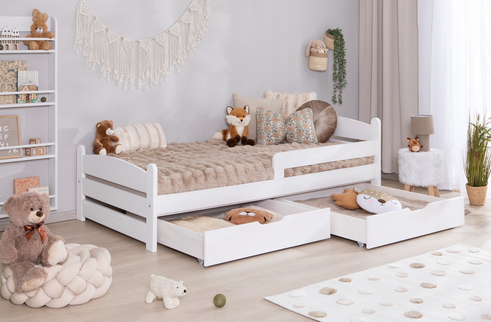 TiCAA Einzelbett „Mello“, Kinderbett, Jugendbett, Schlafzimmer, Kinderzimmer