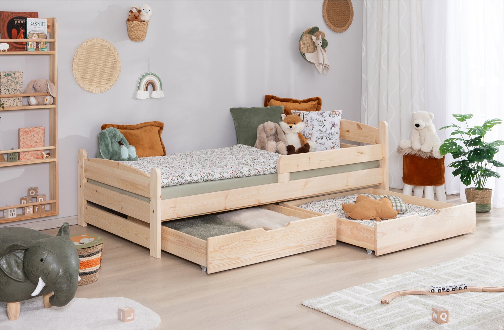 TiCAA Einzelbett „Mello“, Kinderbett, Jugendbett, Schlafzimmer, Kinderzimmer
