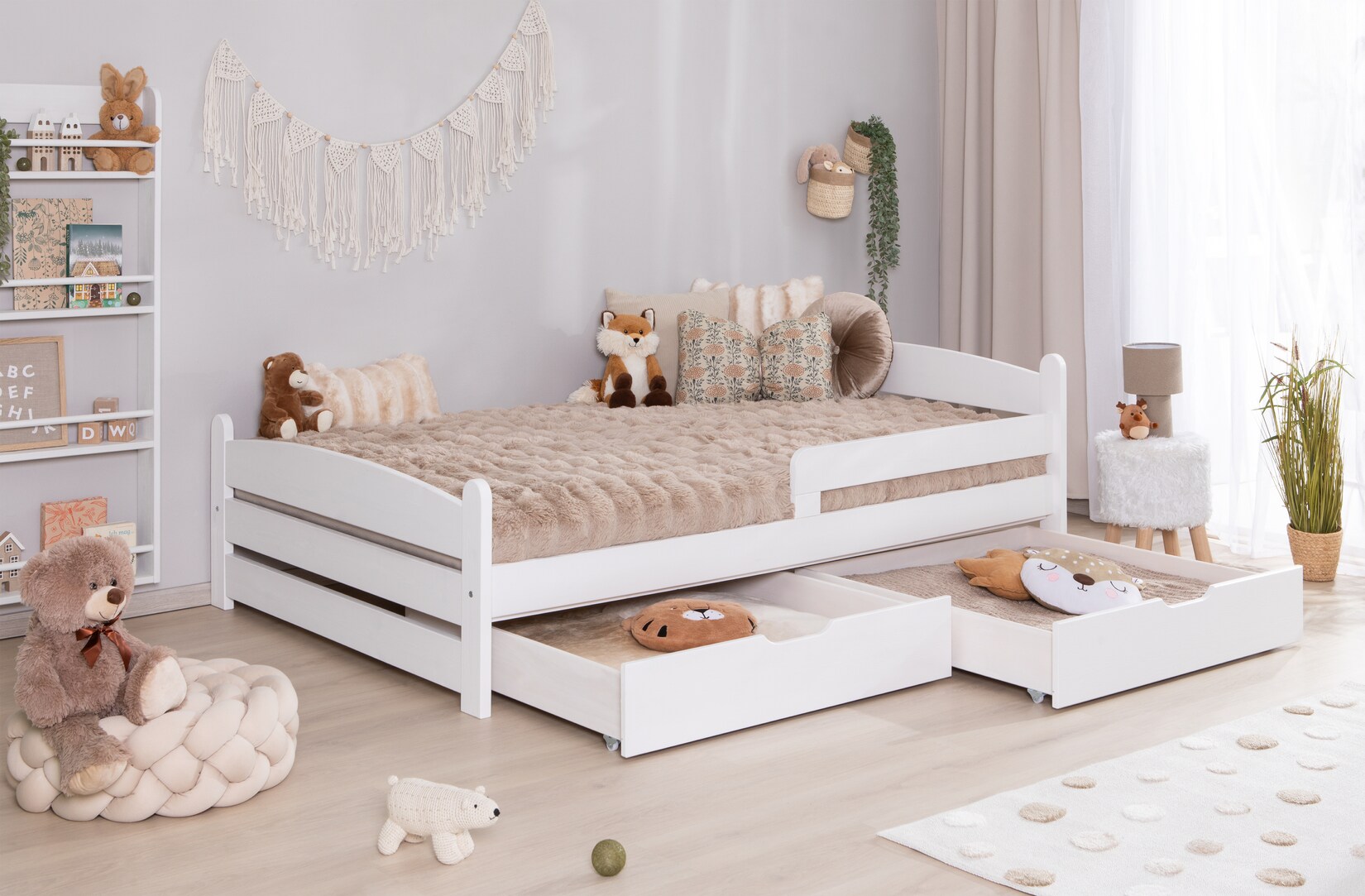 TiCAA Einzelbett „Mello“, Kinderbett, Jugendbett, Schlafzimmer, Kinderzimmer
