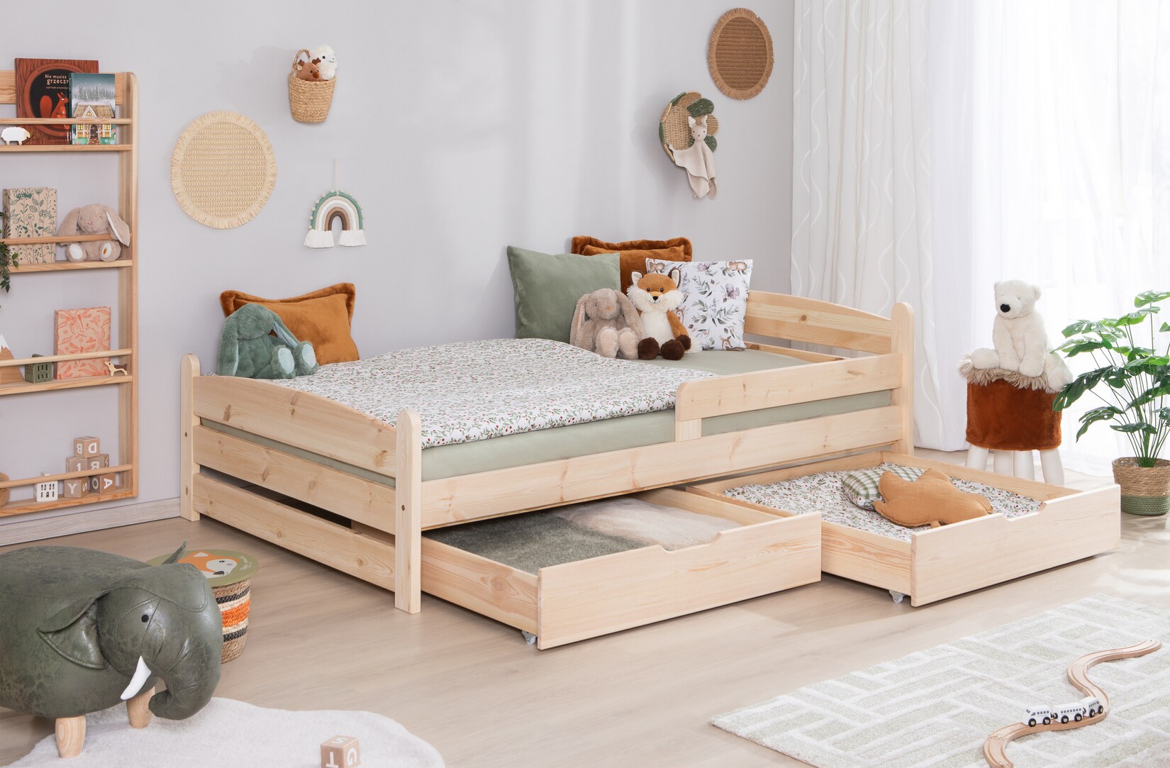 TiCAA Einzelbett „Mello“, Kinderbett, Jugendbett, Schlafzimmer, Kinderzimmer