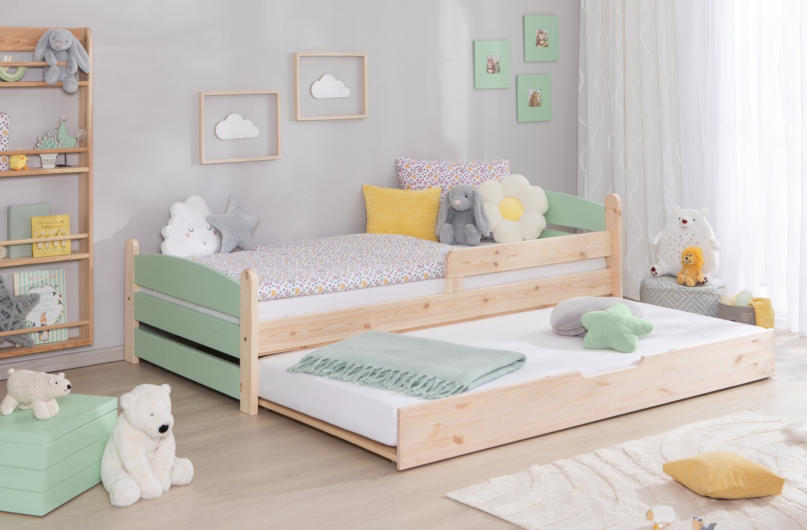 TiCAA Einzelbett „Mello“, Kinderbett, Jugendbett, Schlafzimmer, Kinderzimmer