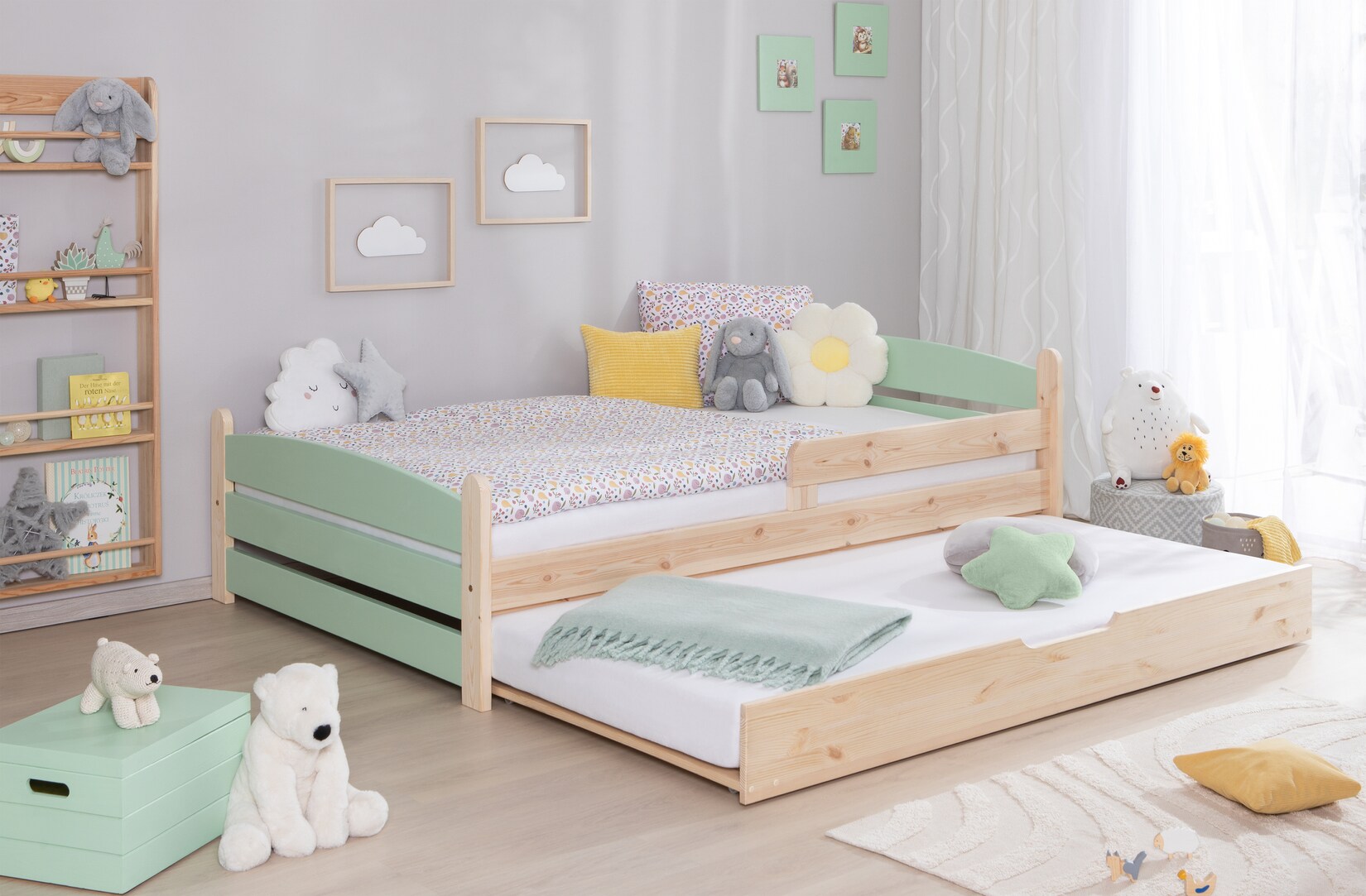TiCAA Einzelbett „Mello“, Kinderbett, Jugendbett, Schlafzimmer, Kinderzimmer