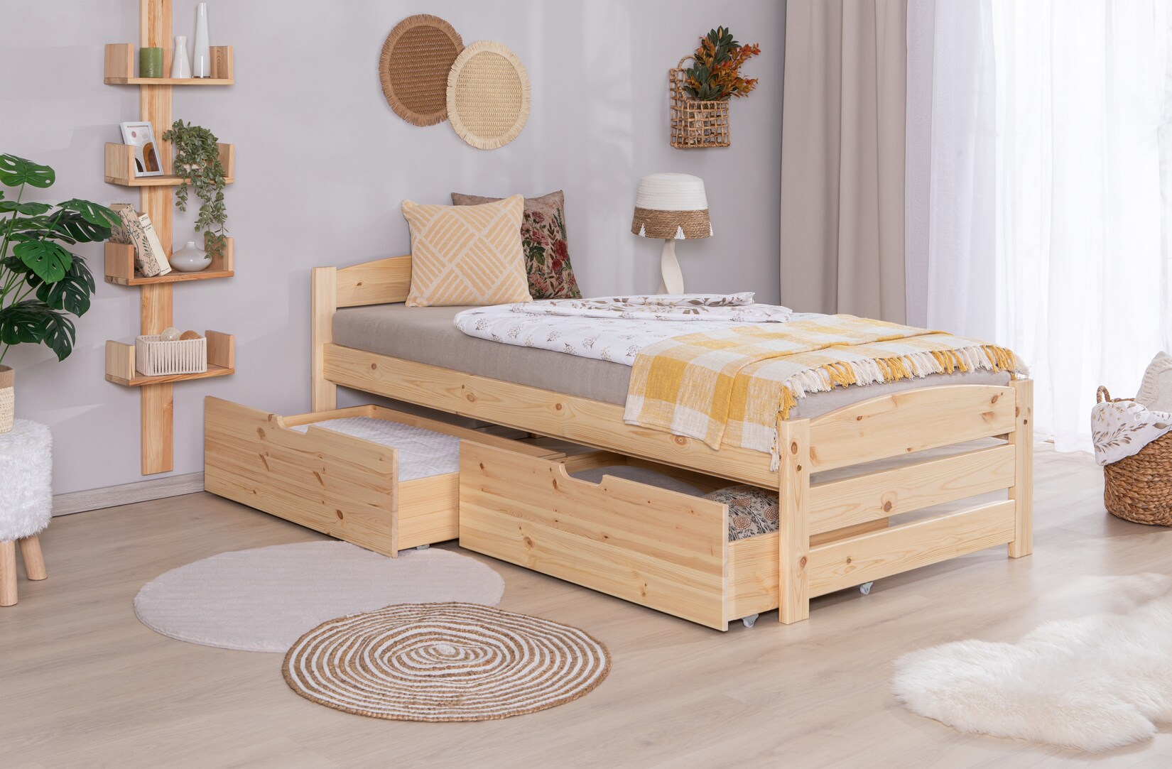 TiCAA Stauraumbett Seniorenbett „Loni“, Funktionsbett, Seniorenzimmer