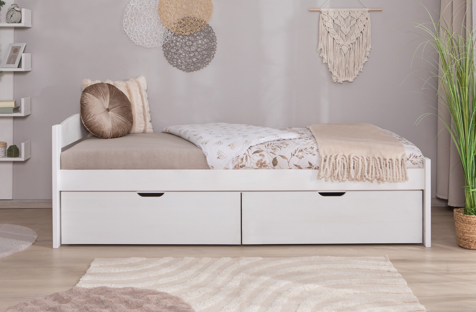 TiCAA Stauraumbett Seniorenbett „Loni“, Funktionsbett, Seniorenzimmer