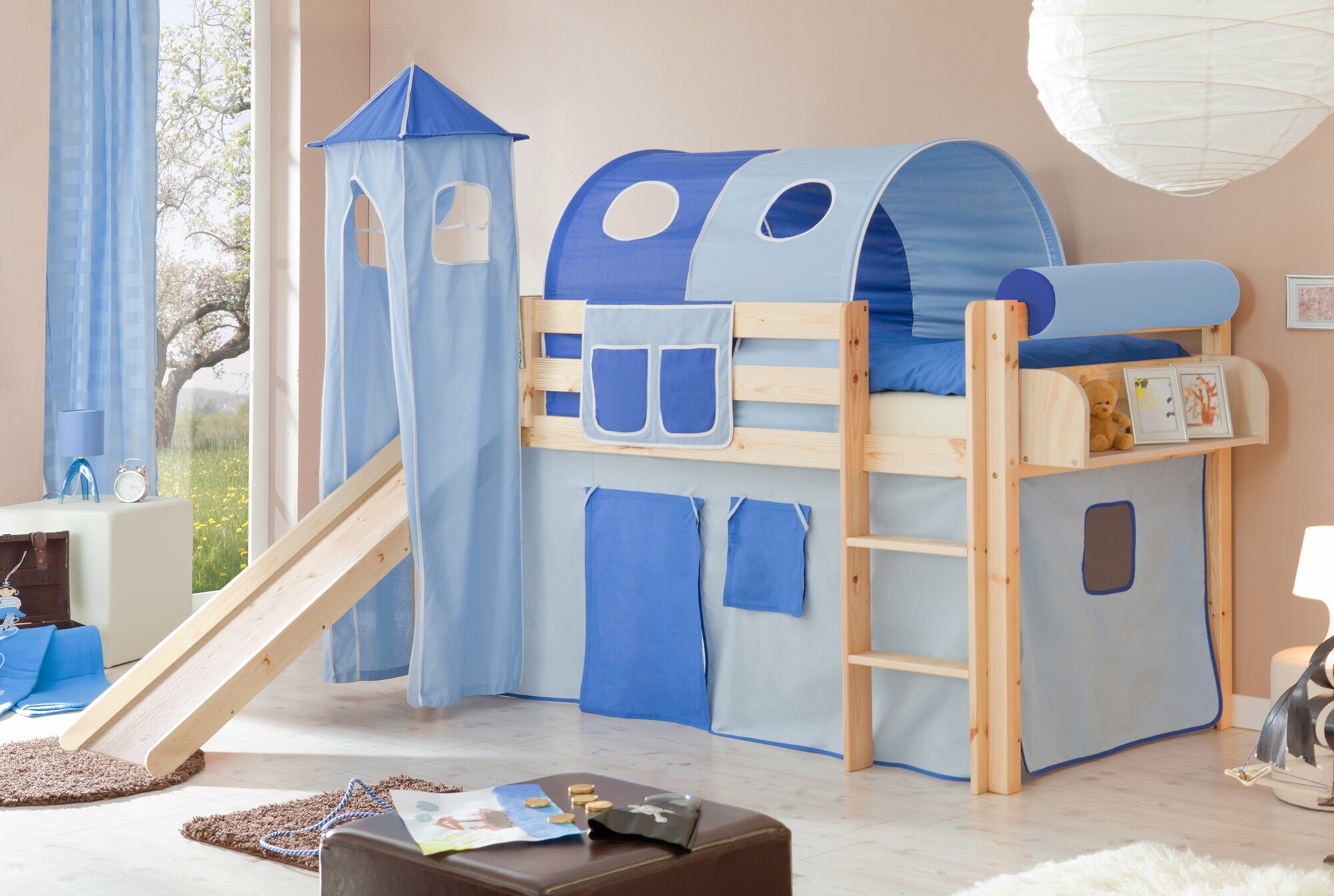 TiCAA Rutschbett mit Turm "Kasper" Kiefer Natur Classic - Bild 1