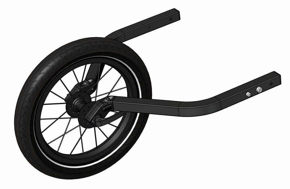 Qeridoo Fahrradanhänger 14″ Joggerrad Zweisitzer | 04260204180519