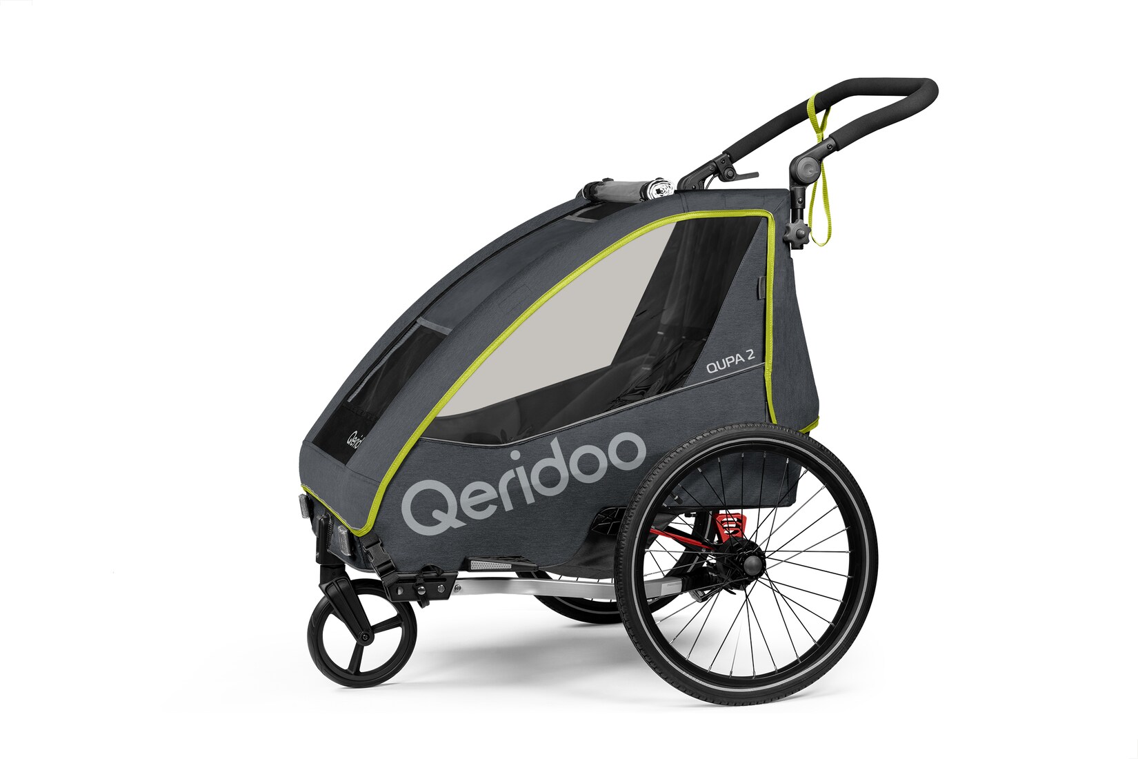 Qeridoo Fahrradanhänger QUPA 2 Lime | 04260204181097