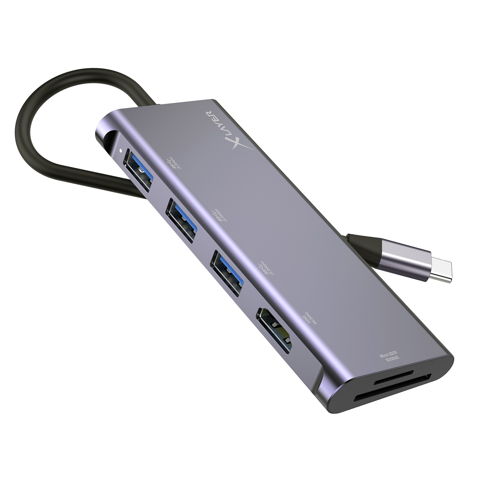 Xlayer USBDEVICE USB 3.0 HUB XLayer Typ C 6-IN-1 Grey