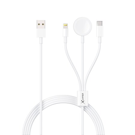 Xlayer KABEL 3-in-1 Apple Multi Ladekabel, USB-C, Lightning, Watch