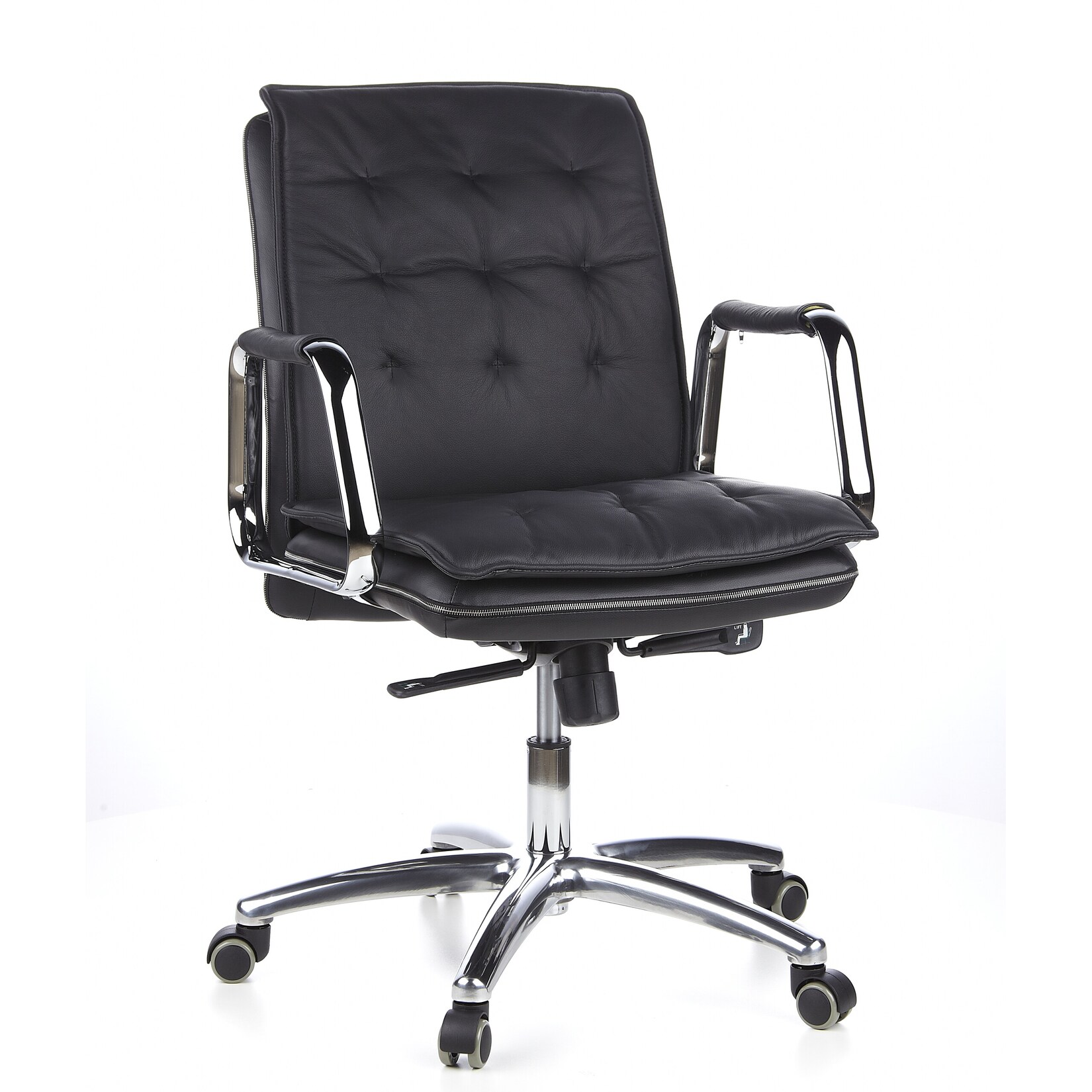 hjh OFFICE Profi Chefsessel VILLA 10 Leder mit Armlehnen