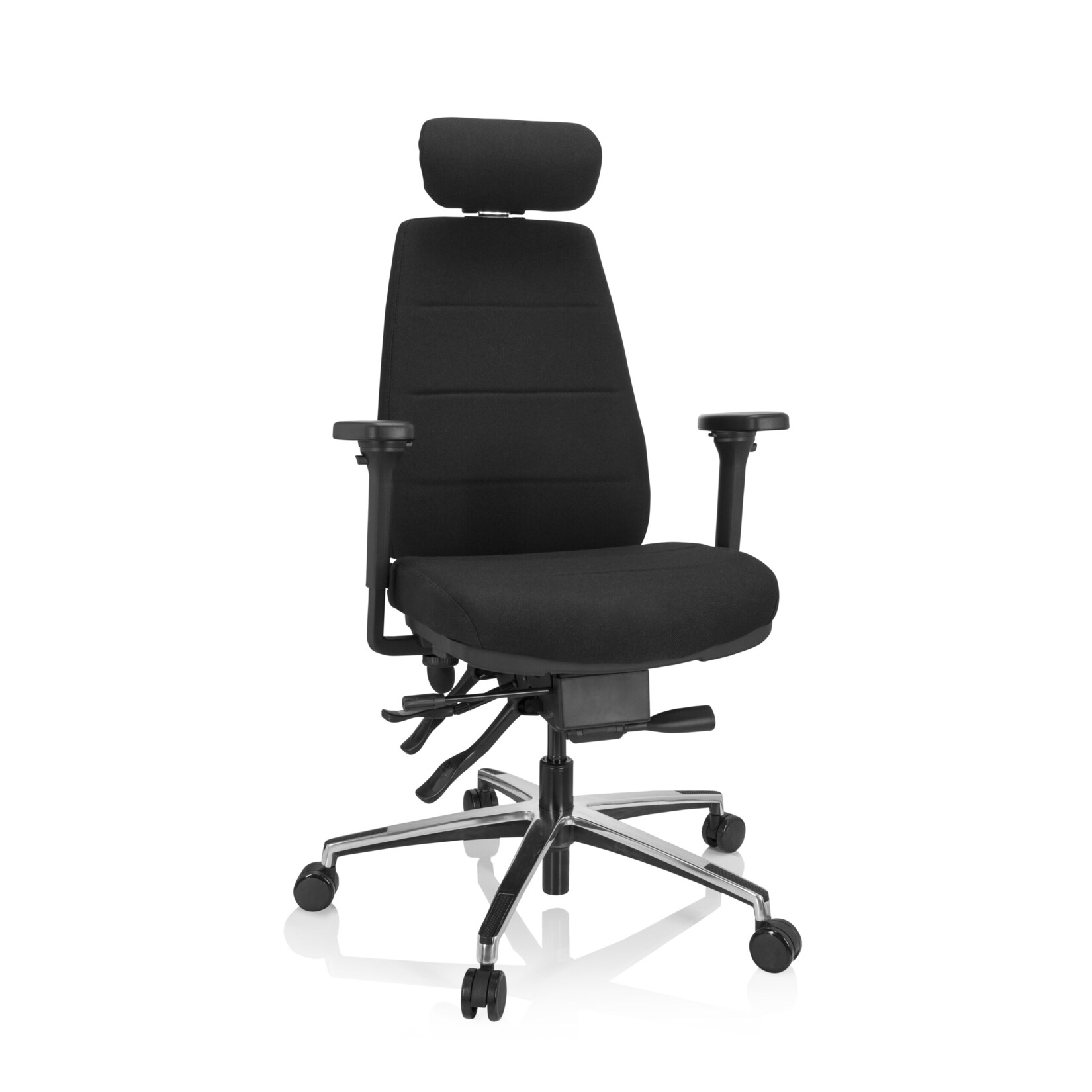 hjh OFFICE Profi Bürostuhl PHOENIX PRO I Stoff mit Armlehnen (höhenverstellbar) | 04064323028093