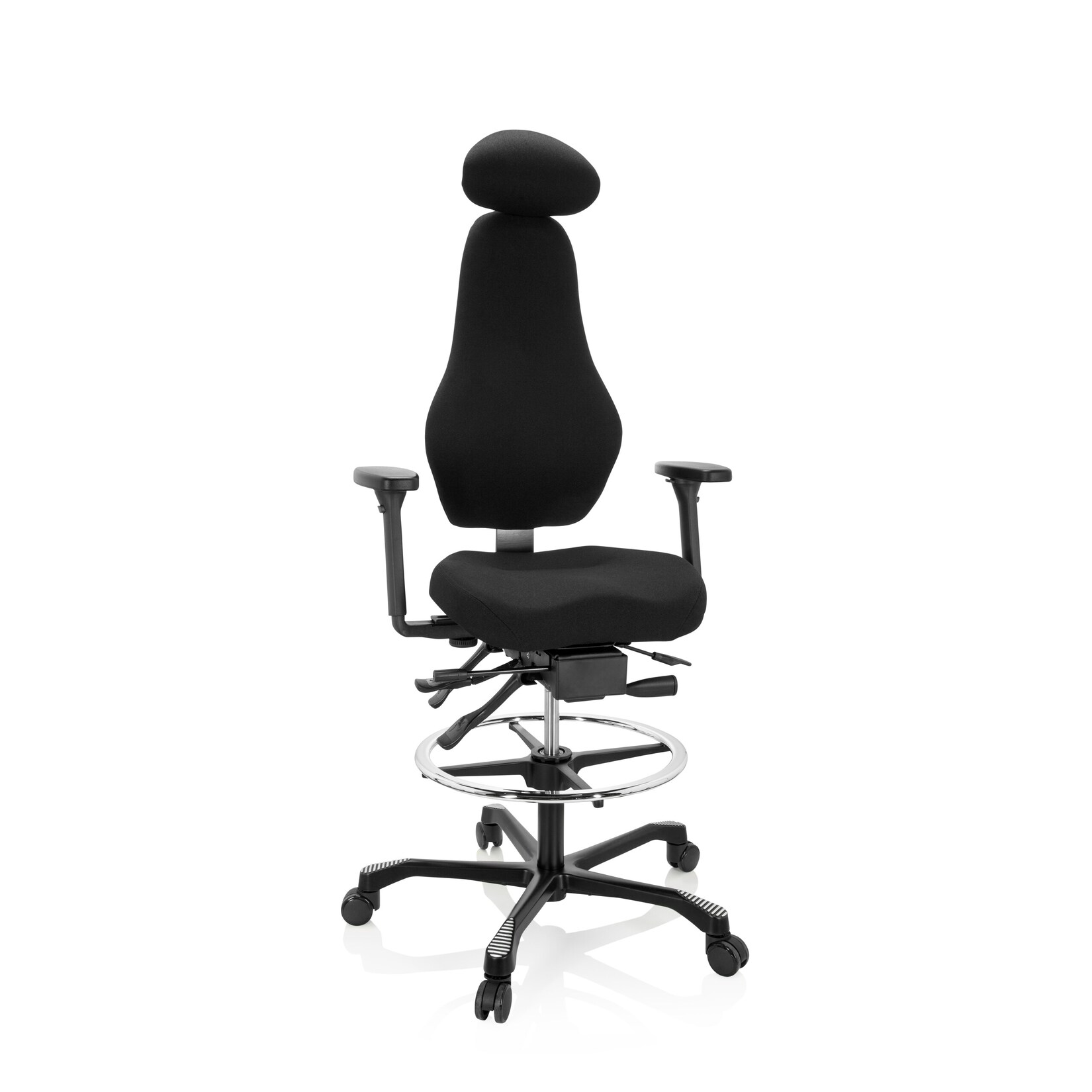 hjh OFFICE Counterstuhl RESISTIO WORK Stoff mit Armlehnen (höhenverstellbar)