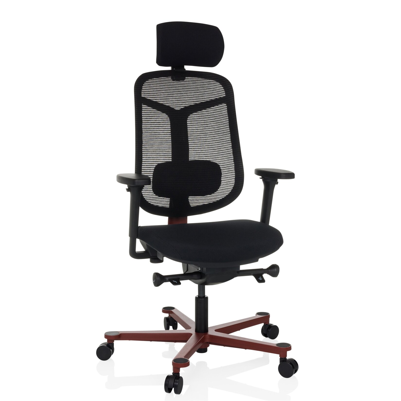 hjh OFFICE High End Bürostuhl BICOLORE HIGH Stoff / Netzstoff mit Armlehnen (höhenverstellbar)