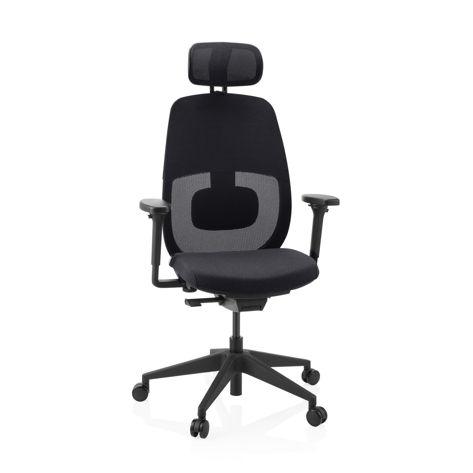 hjh OFFICE Profi Bürostuhl Skandis Pro Stoff / Netzstoff mit Armlehnen (höhenverstellbar)