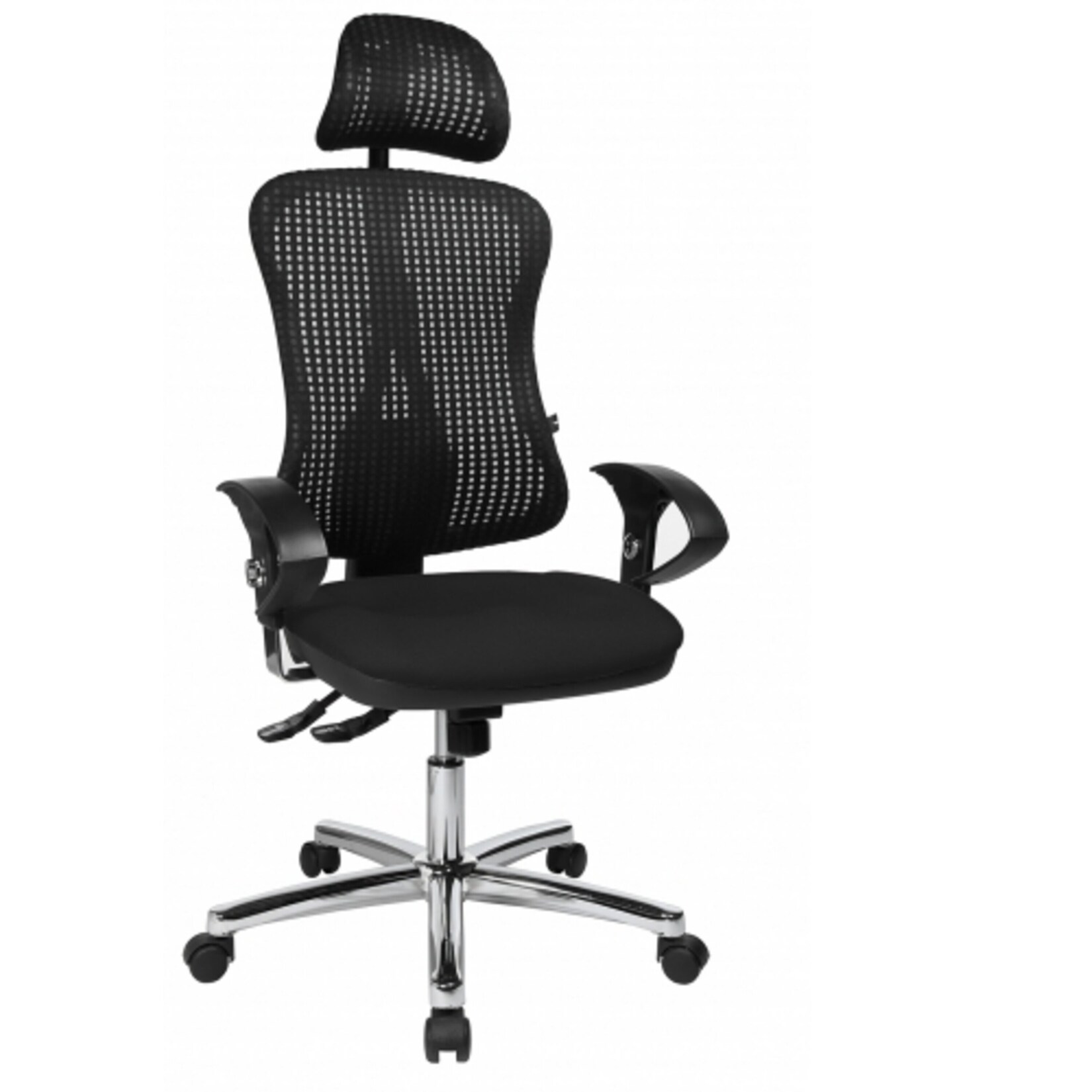 Topstar Profi Bürostuhl HJH SOLUTION DELUXE HEAD AL.U2 Stoff / Netzstoff mit Armlehnen (höhenverstellbar)