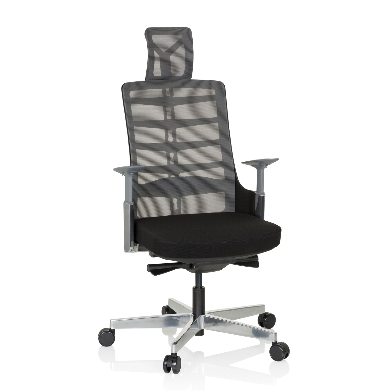 hjh OFFICE High End Bürostuhl SKARIF Stoff/Netzstoff mit Armlehnen (höhenverstellbar)
