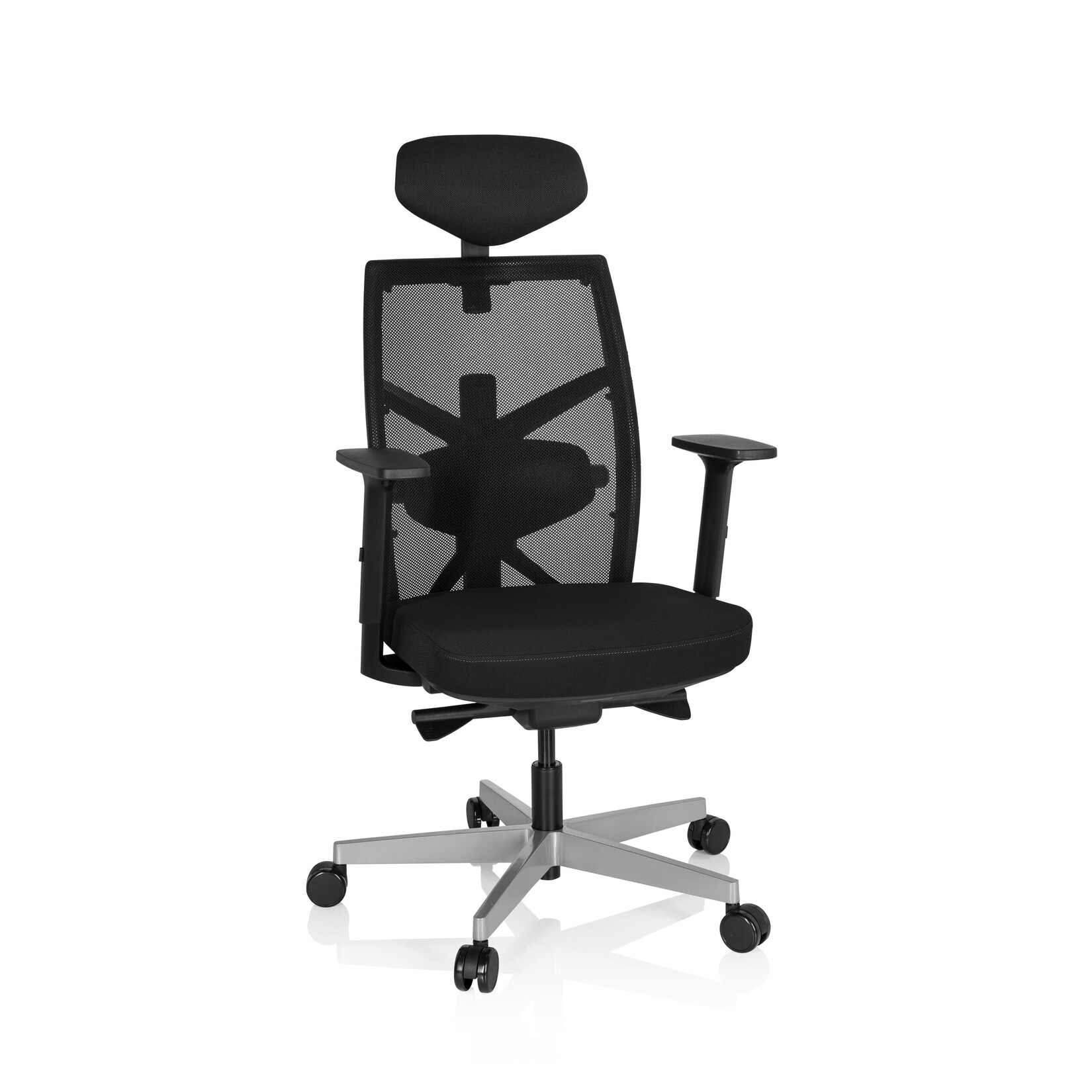 hjh OFFICE Profi Bürostuhl BELLAC Stoff/Netzstoff mit Armlehnen | 04251084667962