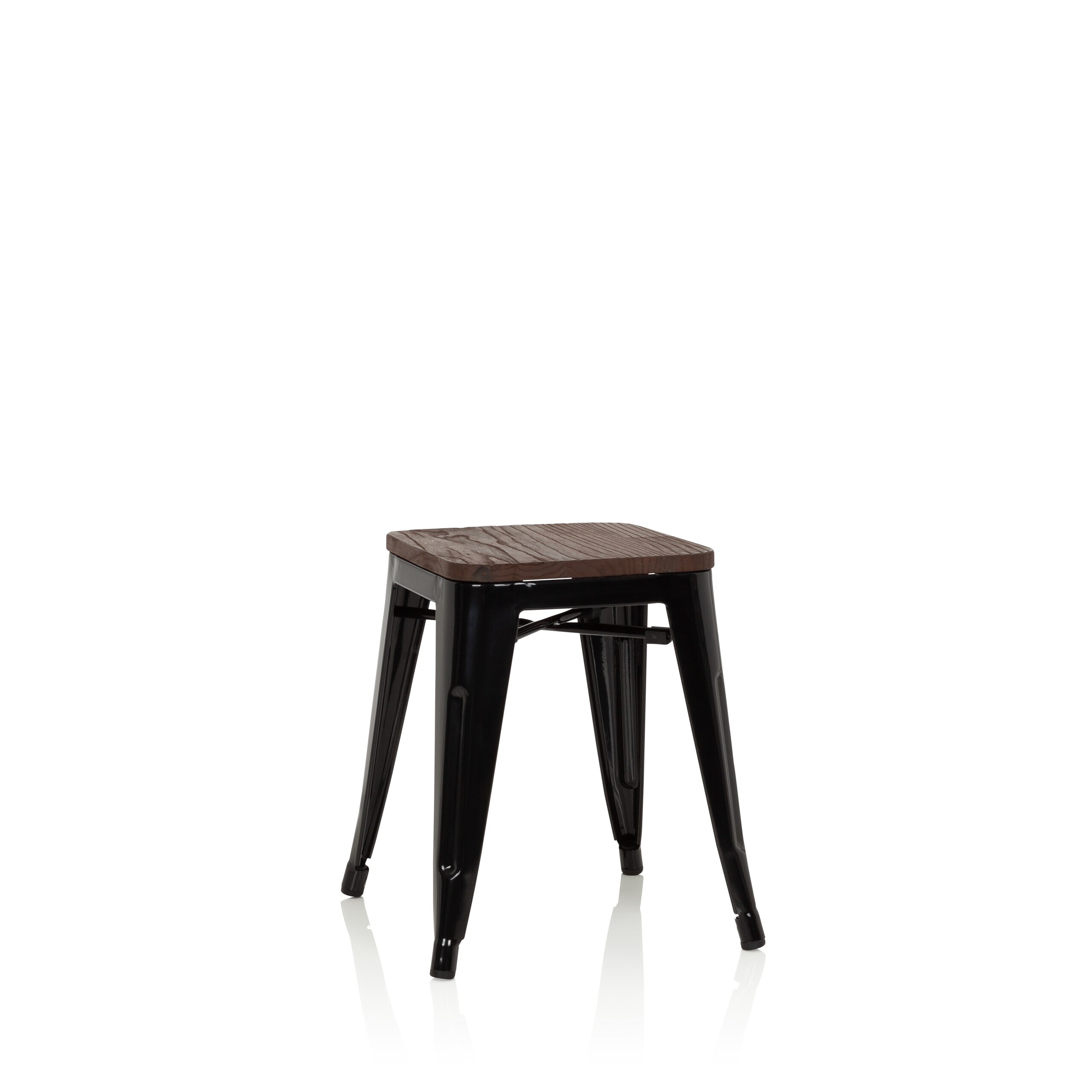 hjh OFFICE Bistrohocker VANTAGGIO W Stahl / Ulmenholz ohne Armlehnen - Bild 1