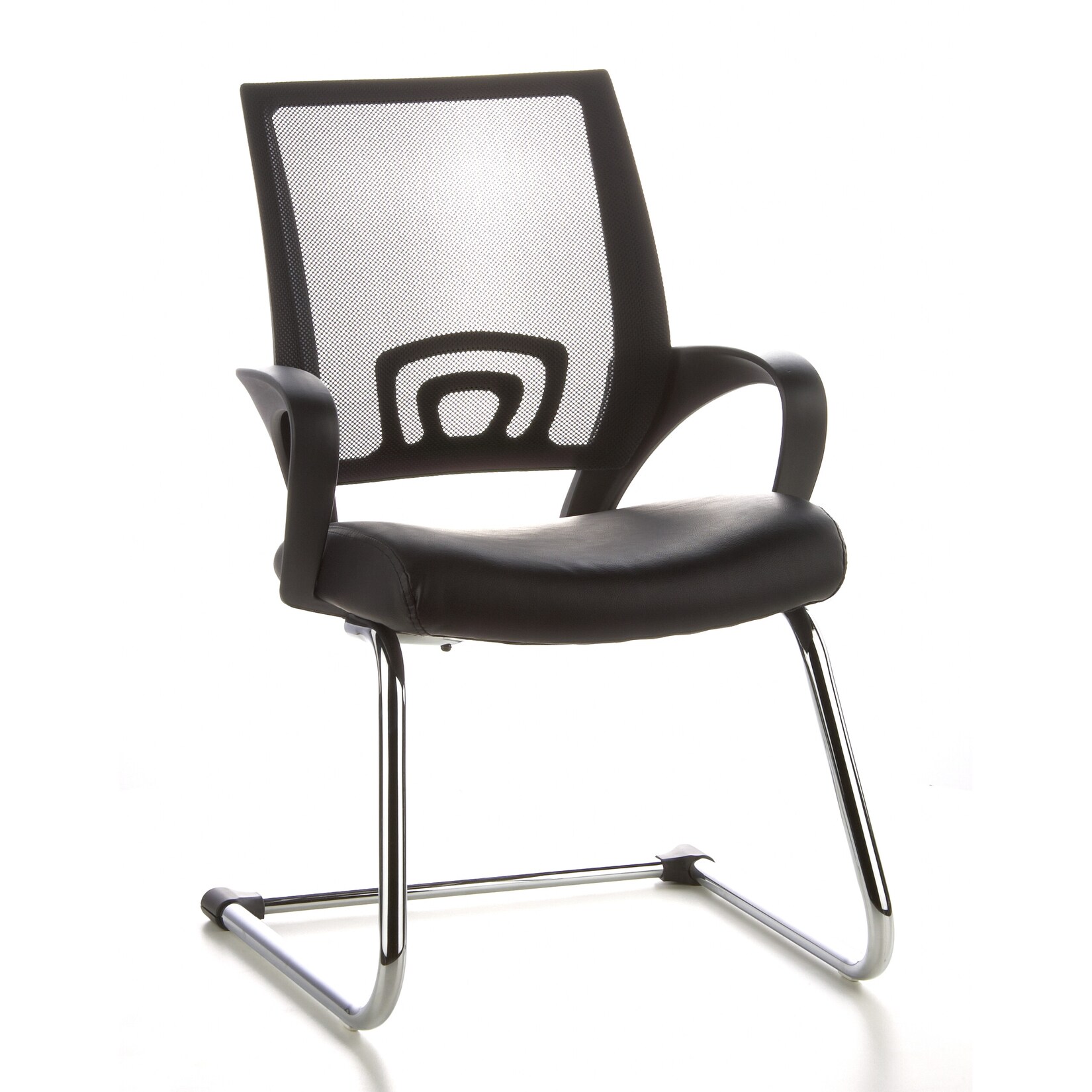 hjh OFFICE Freischwinger VISTO NET V Kunstleder/Netzstoff mit Armlehnen | 04260182535844
