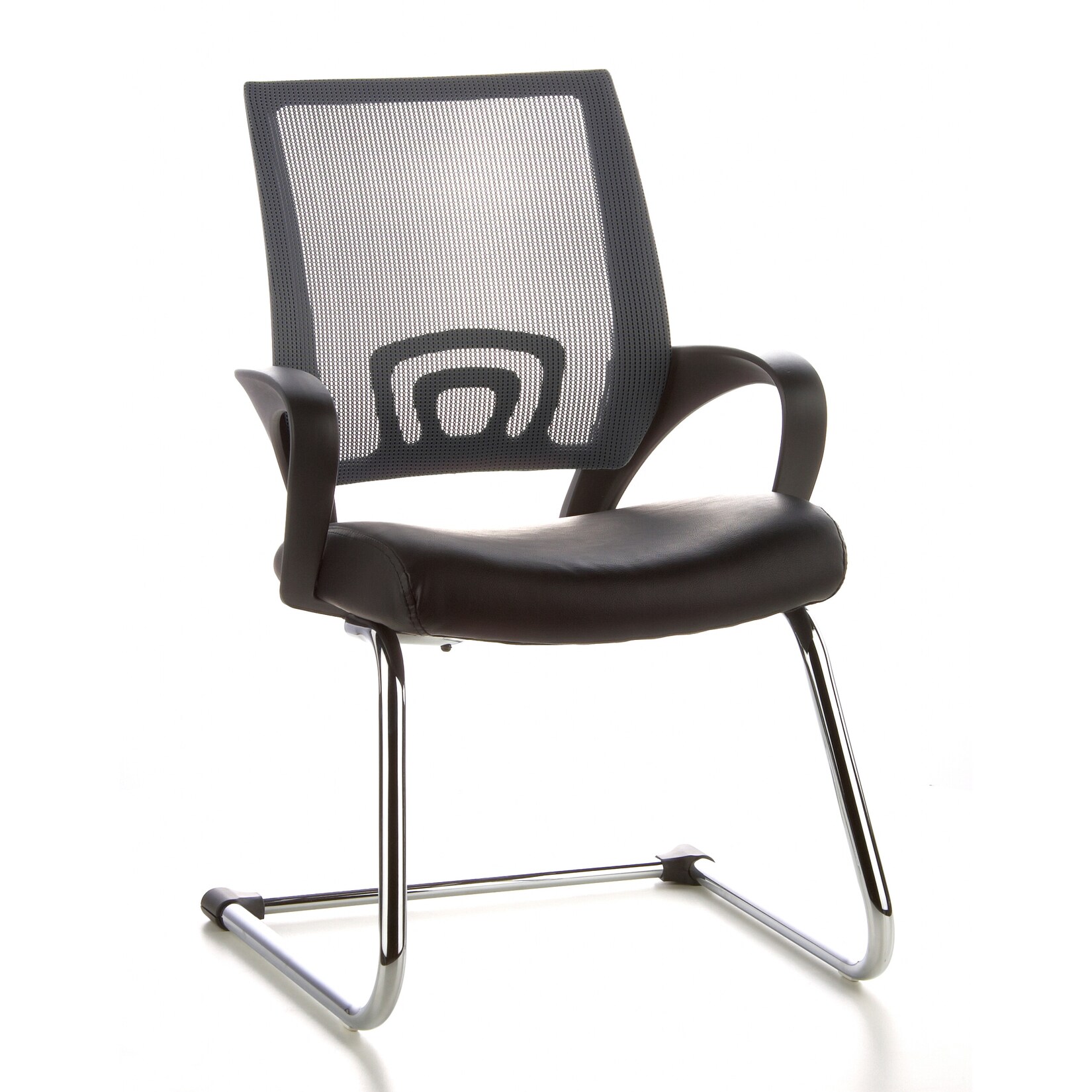 hjh OFFICE Freischwinger VISTO NET V Kunstleder/Netzstoff mit Armlehnen