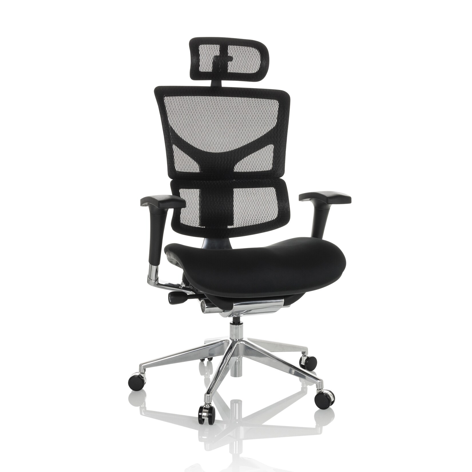hjh OFFICE High End Bürostuhl ERGO-U2 FM Stoff/Netzstoff mit Armlehnen (höhenverstellbar) | 04064323036562