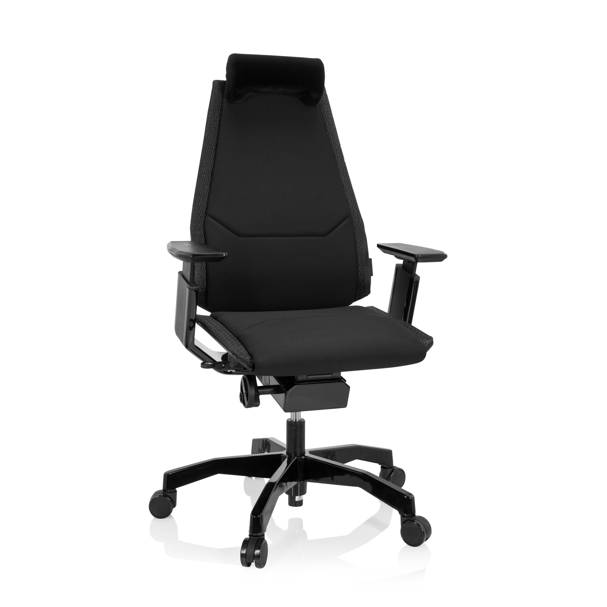 hjh OFFICE High End B&uuml;rostuhl GENIDIA BLACK Stoff mit Armlehnen - Bild 1