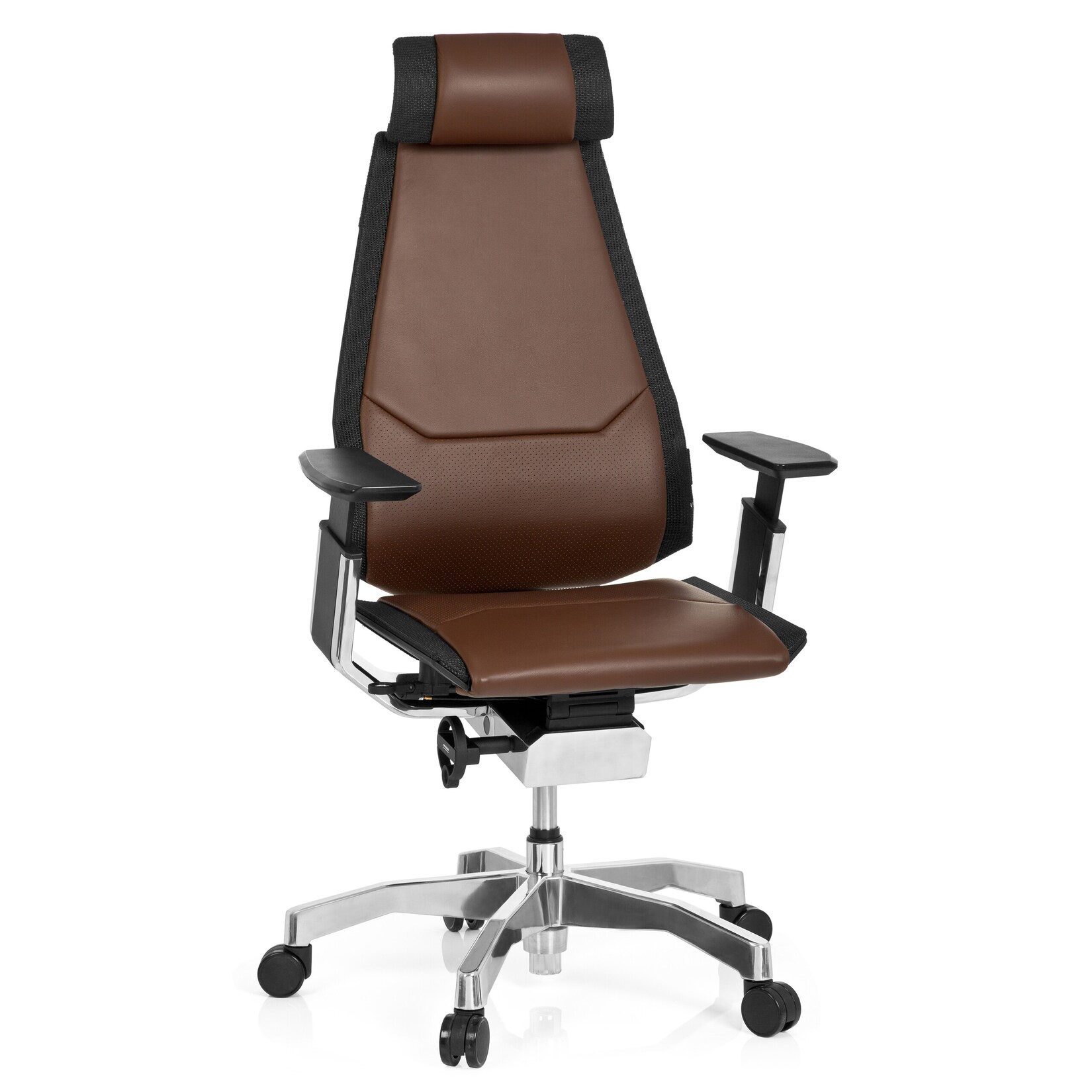 High End Bürostuhl GENIDIA PRO Leder mit Armlehnen hjh OFFICE