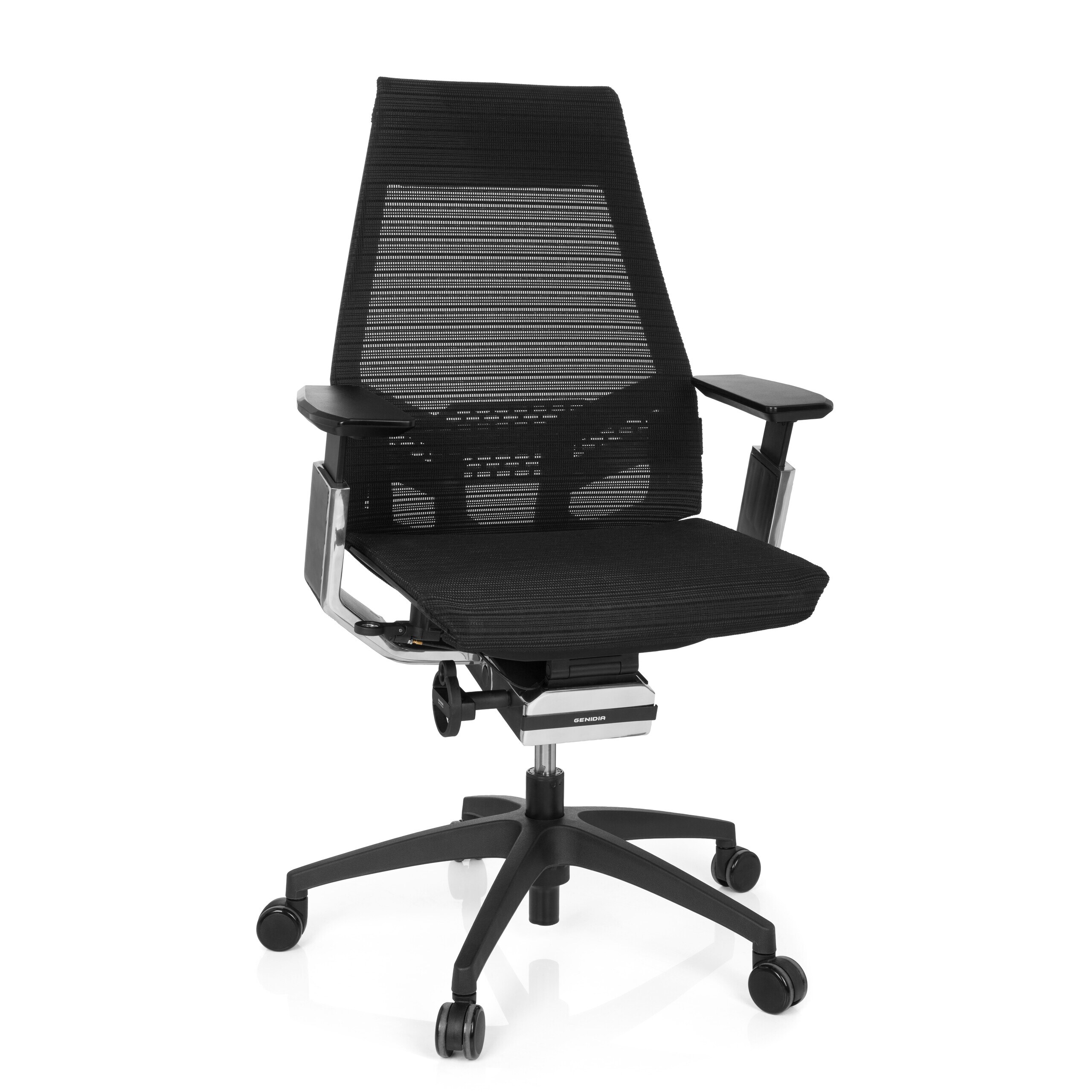 hjh OFFICE Profi B&uuml;rostuhl GENIDIA SMART BLACK CM Netzstoff mit Armlehnen - Bild 1