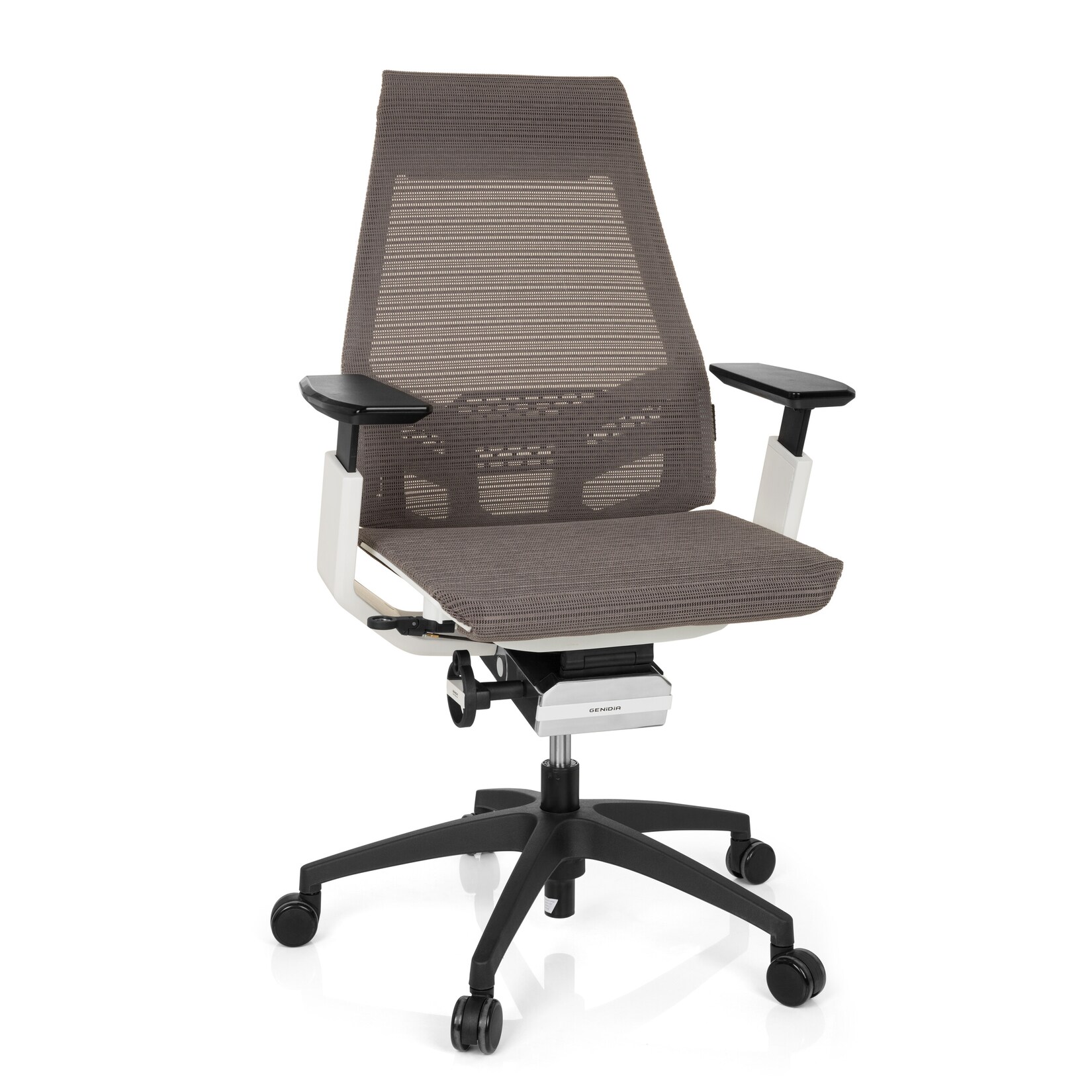 hjh OFFICE Profi Bürostuhl GENIDIA SMART WHITE Netzstoff mit Armlehnen | 04251084661199