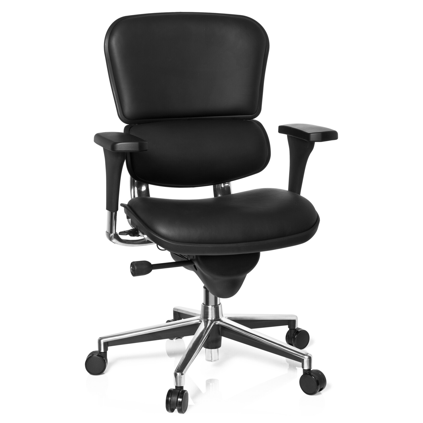 Luxus Chefsessel ERGOHUMAN BASE Leder mit Armlehnen (höhenverstellbar) hjh OFFICE