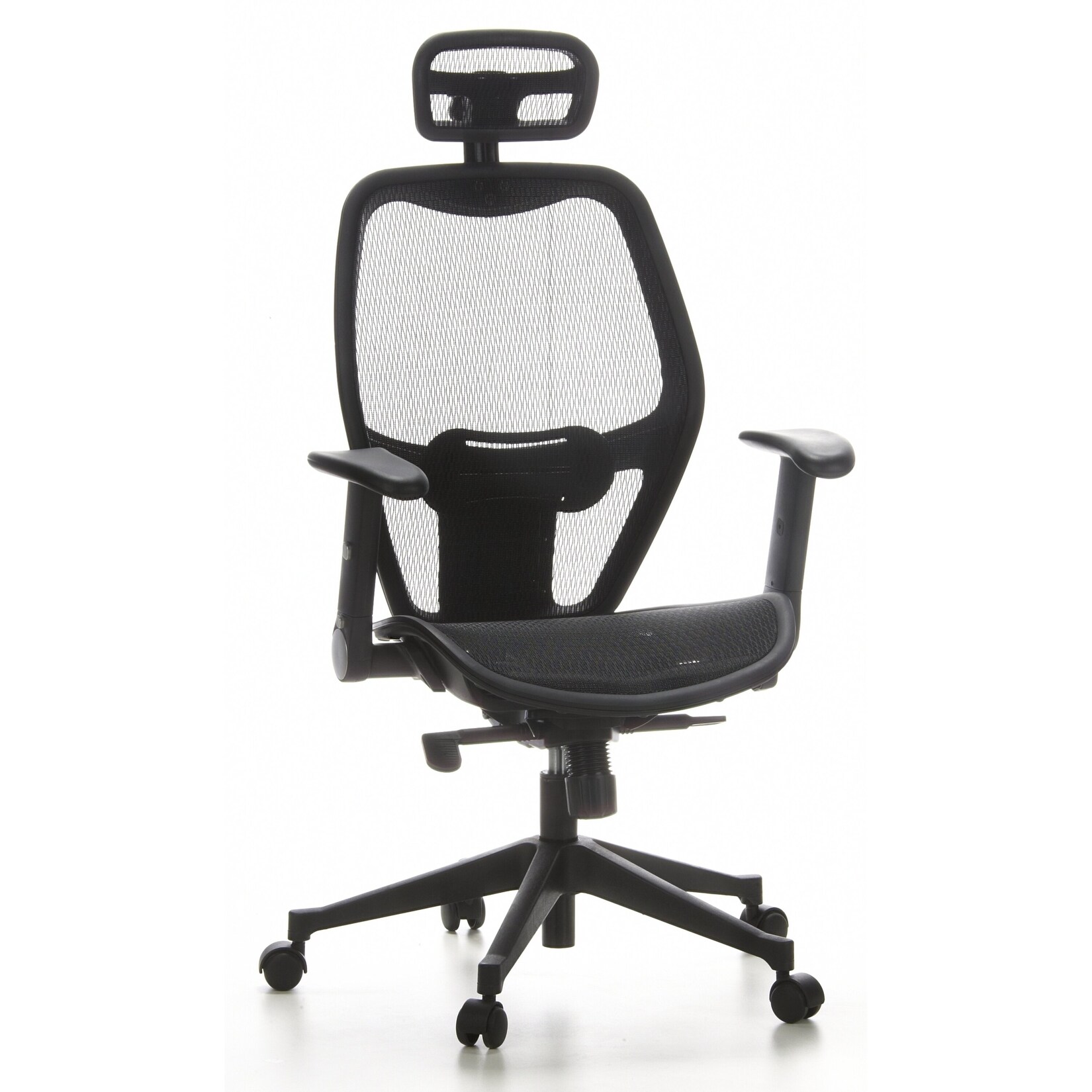 hjh OFFICE Profi Bürostuhl AIR-PORT Netzstoff mit abklappbaren Armlehnen