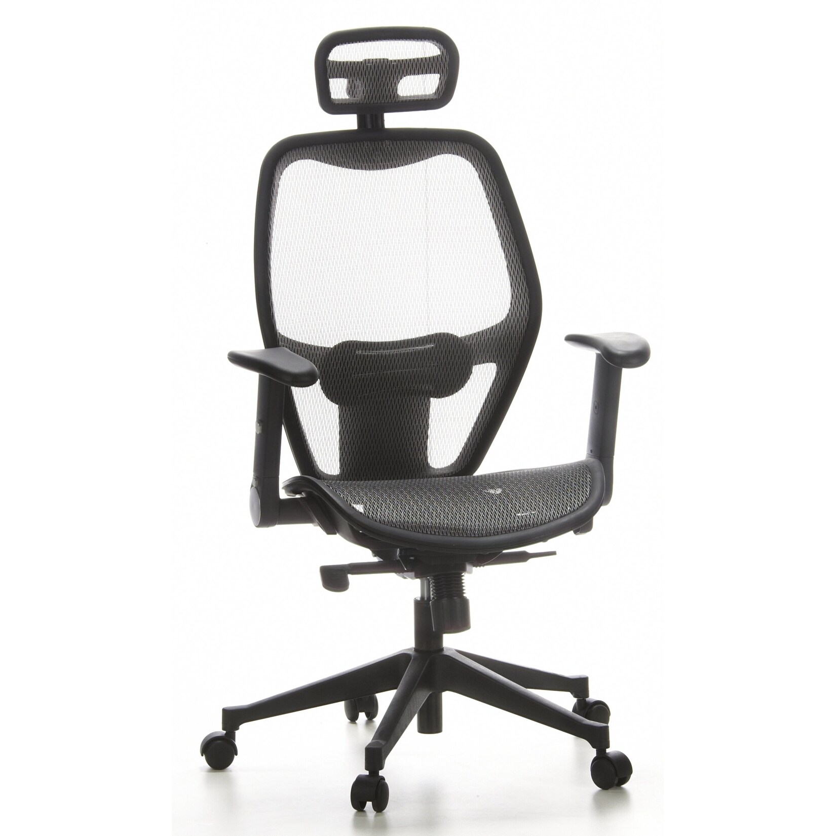 hjh OFFICE Profi Bürostuhl AIR-PORT Netzstoff mit abklappbaren Armlehnen