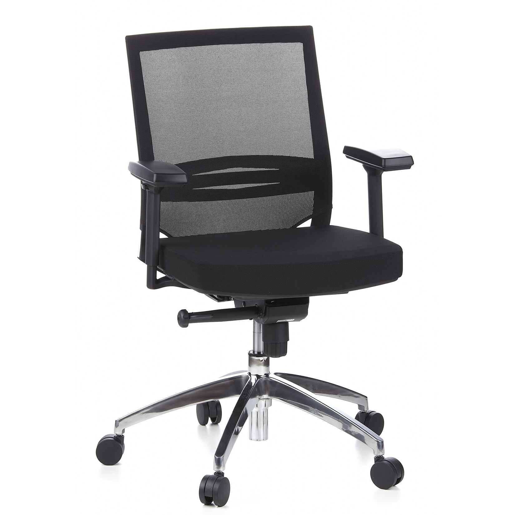 hjh OFFICE Profi Bürostuhl PORTO PRO Stoff / Netzstoff mit Armlehnen (höhenverstellbar) | 04260182550632