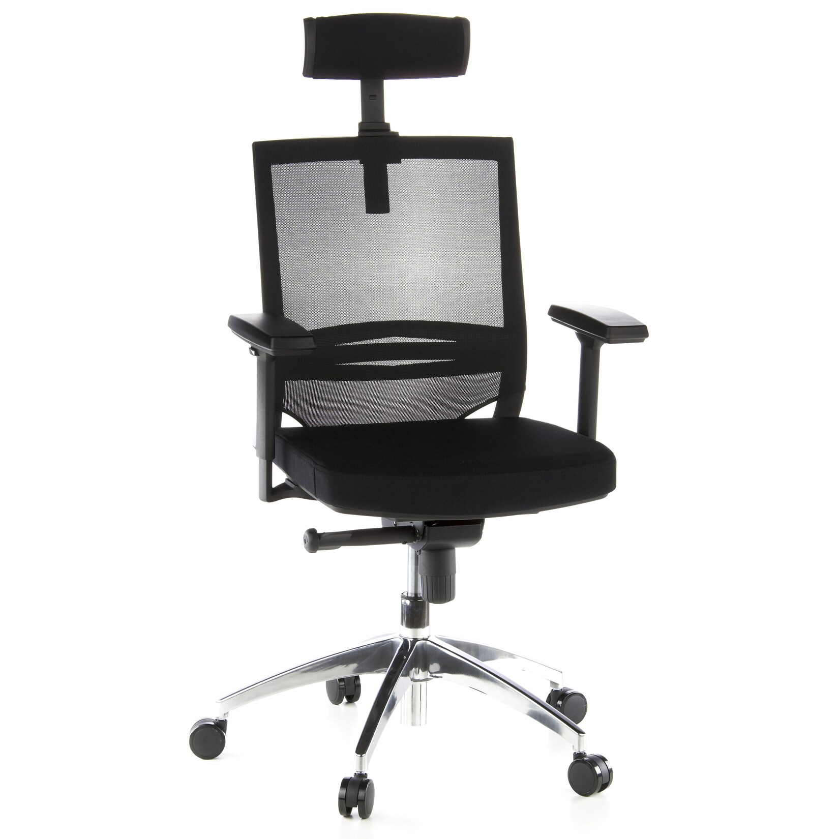 hjh OFFICE Profi Bürostuhl PORTO MAX Stoff / Netzstoff mit Armlehnen (höhenverstellbar) | 04260182536285