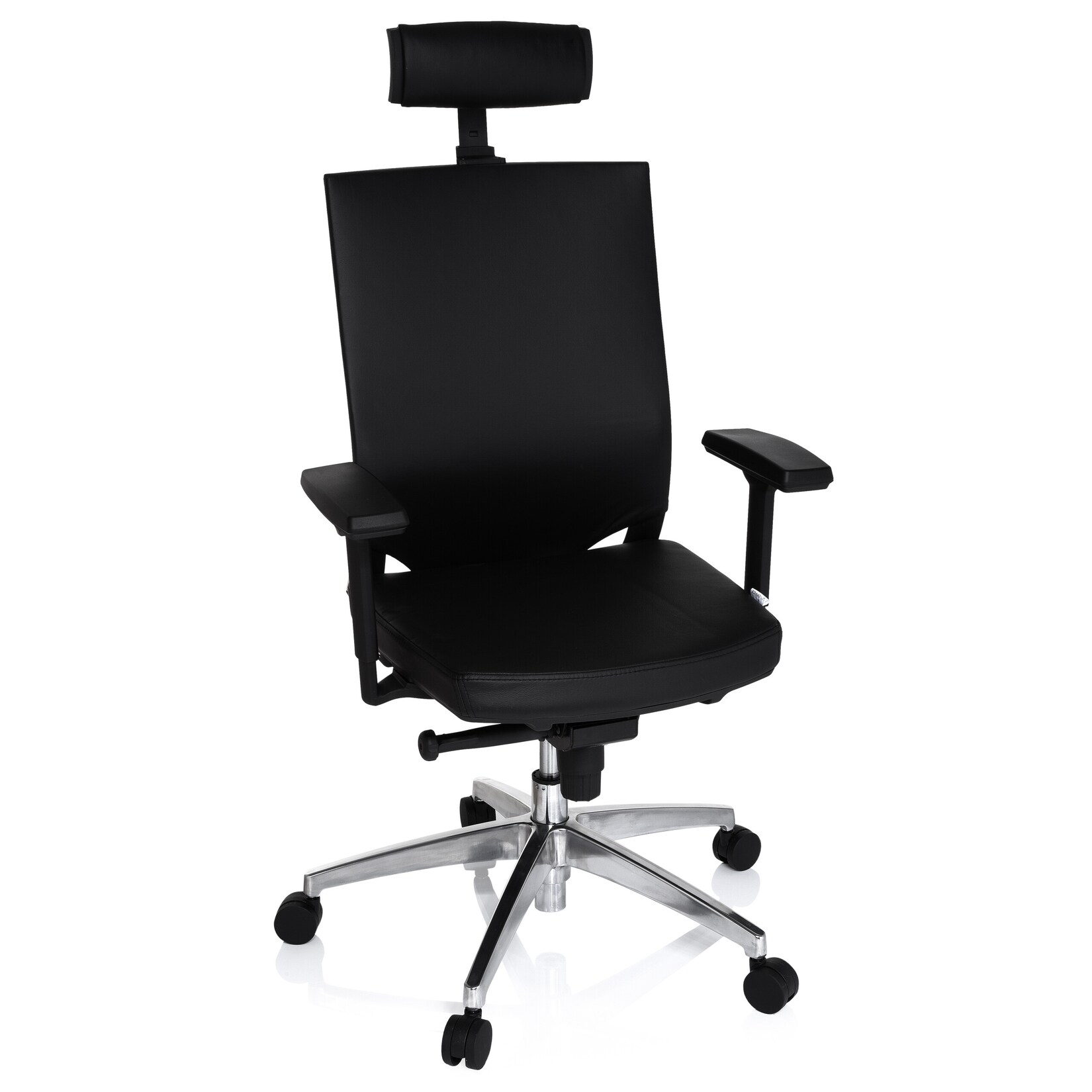 hjh OFFICE Profi Bürostuhl PORTO MAX HIGH Leder mit Armlehnen (höhenverstellbar) | 04260284084905