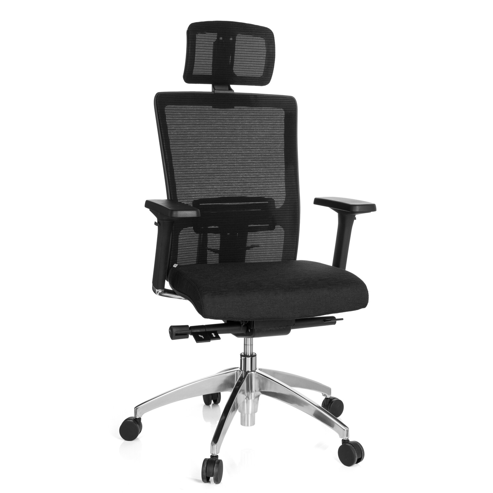 hjh OFFICE Profi Bürostuhl ASTRA LUX Stoff/Netzstoff mit Armlehnen (höhenverstellbar) | 04260284081492