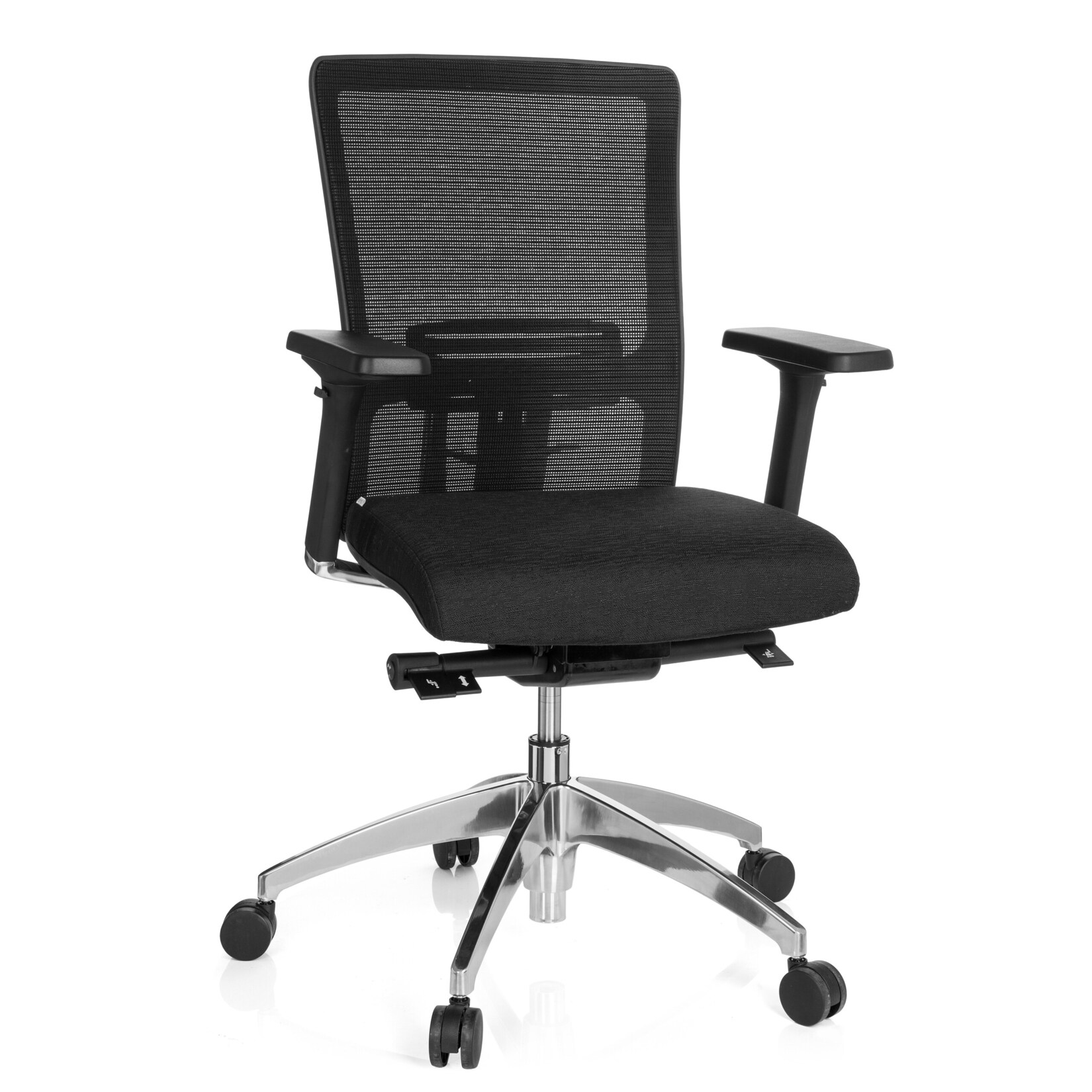 hjh OFFICE Profi Bürostuhl ASTRA BASE N Stoff / Netzstoff mit Armlehnen (höhenverstellbar)